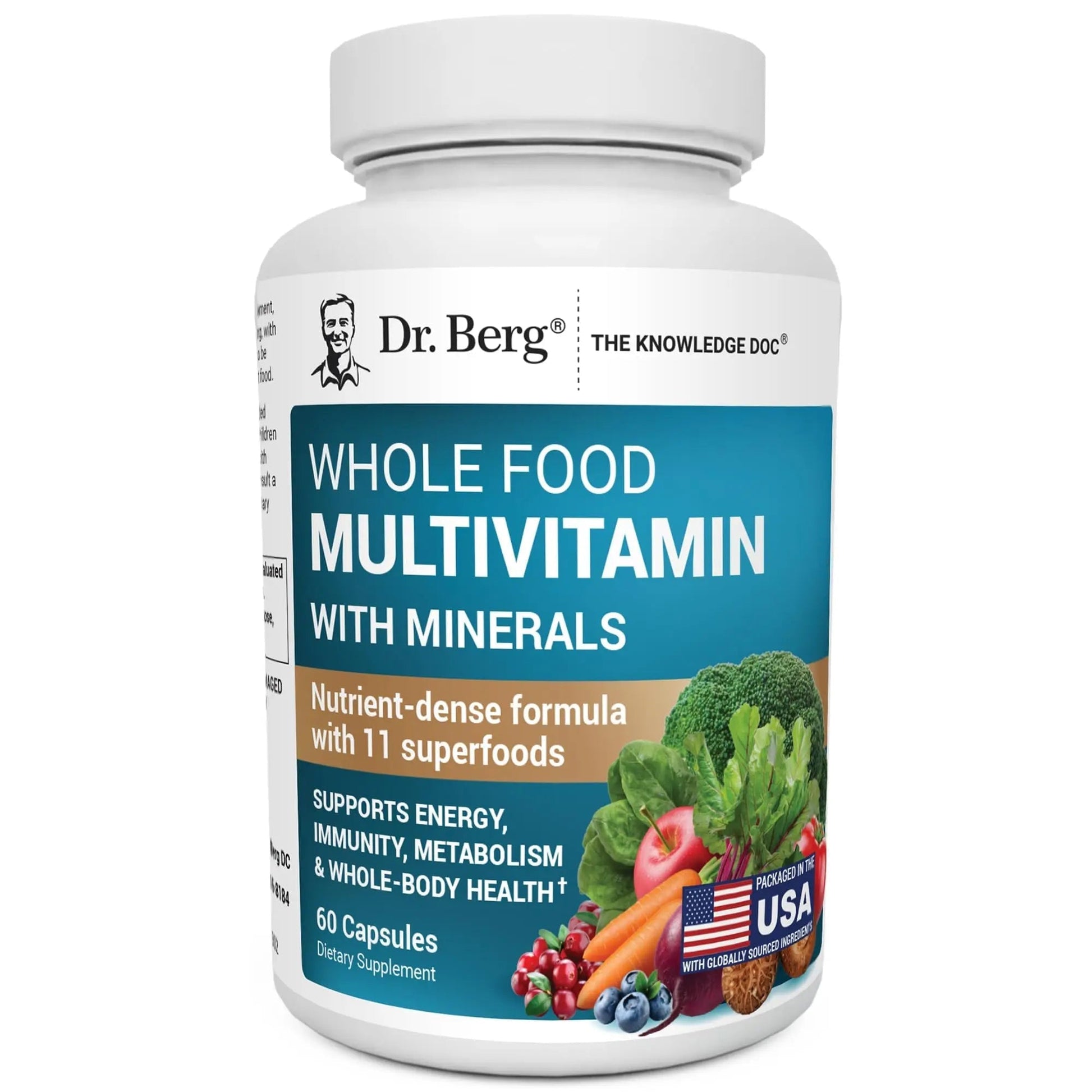 Dr. Berg Whole Food Multivitamin with Minerals - Daily Multivitamin for Men and Women - Includes Premium Whole Food Fruits and Vegetable Blend Dr. Berg Nutritionals Au supplements