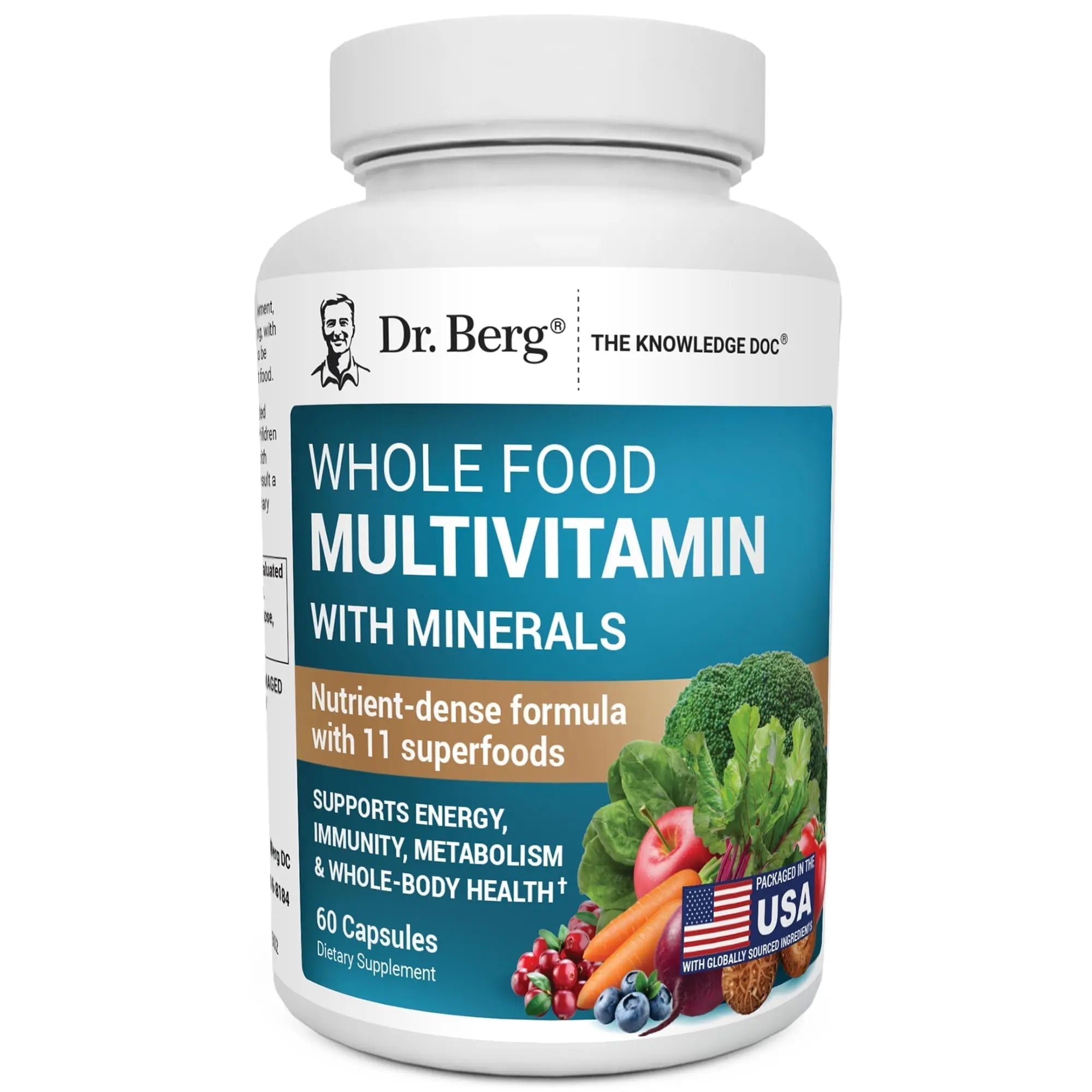 Dr. Berg Whole Food Multivitamin with Minerals - Daily Multivitamin for Men and Women - Includes Premium Whole Food Fruits and Vegetable Blend Dr. Berg Nutritionals Au supplements