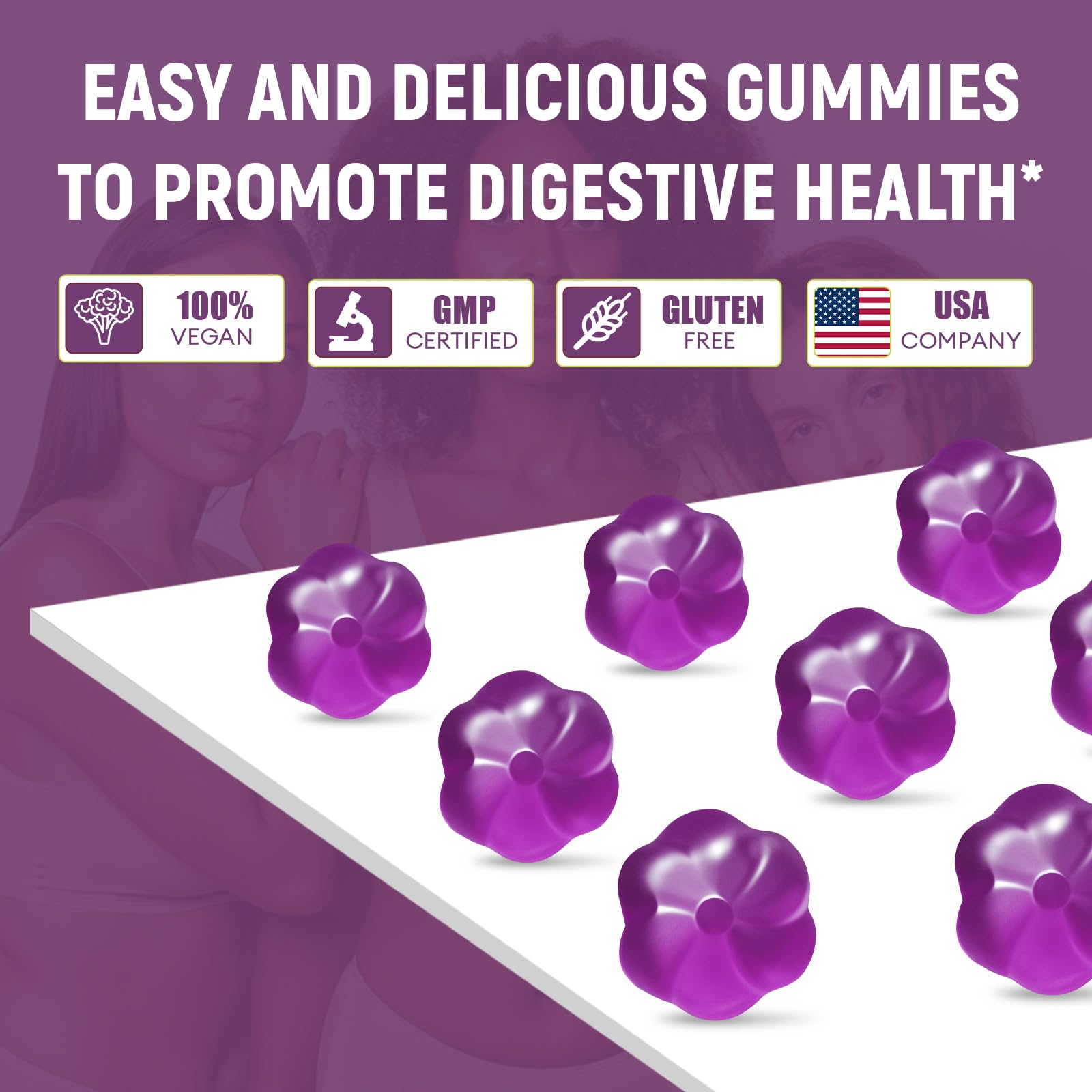 Migcopat 10G Fiber Gummies for Adults, No Sugar Added Grape Flavor, Fiber Supplement with 30 Billion CFU Probiotics Blend, ACV, Vitamin C, Inulin, Support Digestive Health, 90 Count Migcopat Au supplements