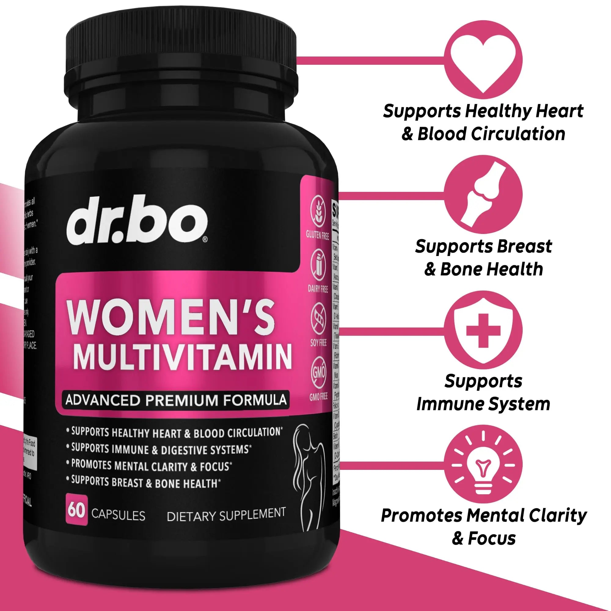 Womens Multivitamin - Natural Daily Multi Vitamins for Women - Womans Energy Vitamin DR. BO Au supplements