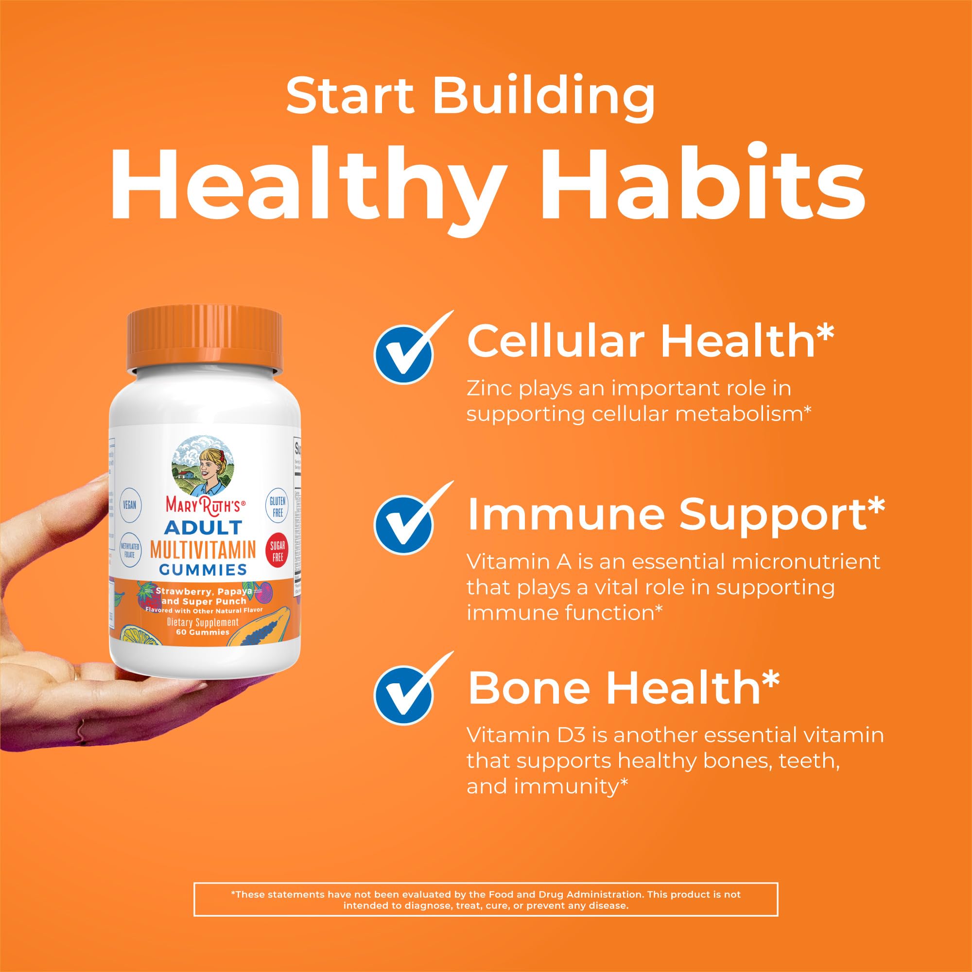 MaryRuth Organics Multivitamin for Women and Men | Sugar Free | Adult Multimineral Gummy with Vitamin C | MaryRuth Organics Au supplements