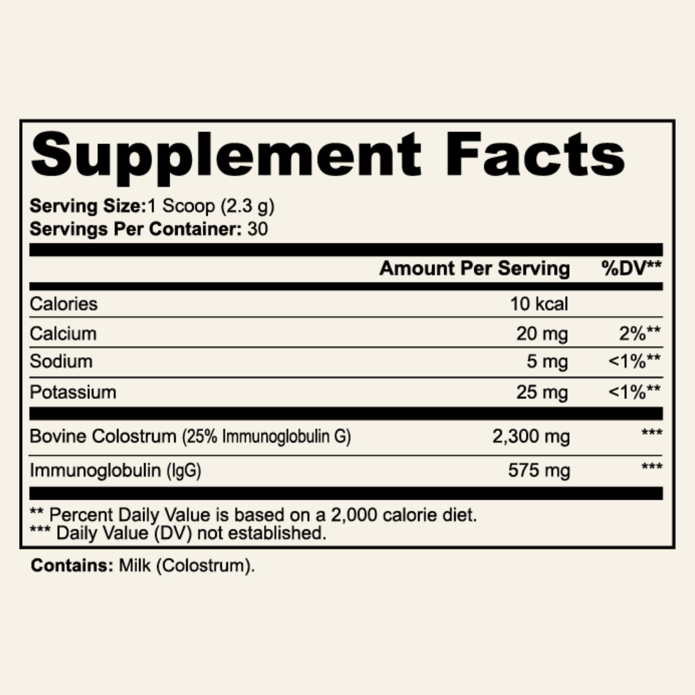 Sun Vitals Bovine Colostrum Powder 2300mg – 575mg IgG Per Serving | 25% IgG Standardized | Gut Health & Immune Support | No Fillers, No Capsules | GMP-Certified, 3rd Party Tested | 30 Servings Sun Vitals Au supplements