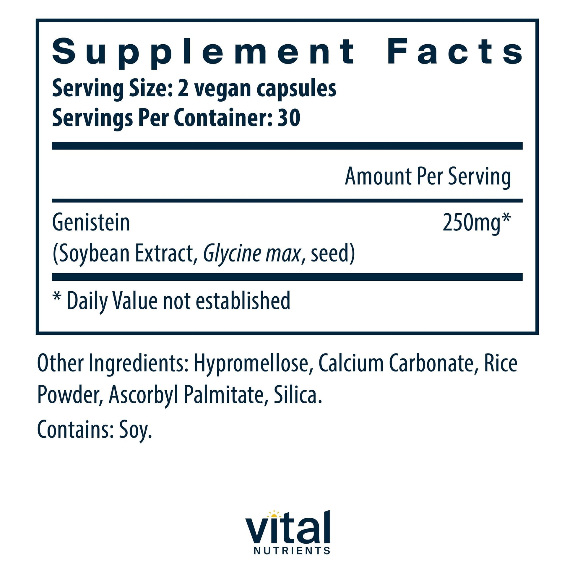 Vital Nutrients Genistein - Easily Absorbed Isoflavones for Bone Health Support* - Vegan Supplement - Gluten and Dairy Free - Non-GMO - 60 Capsules Vital Nutrients Au supplements