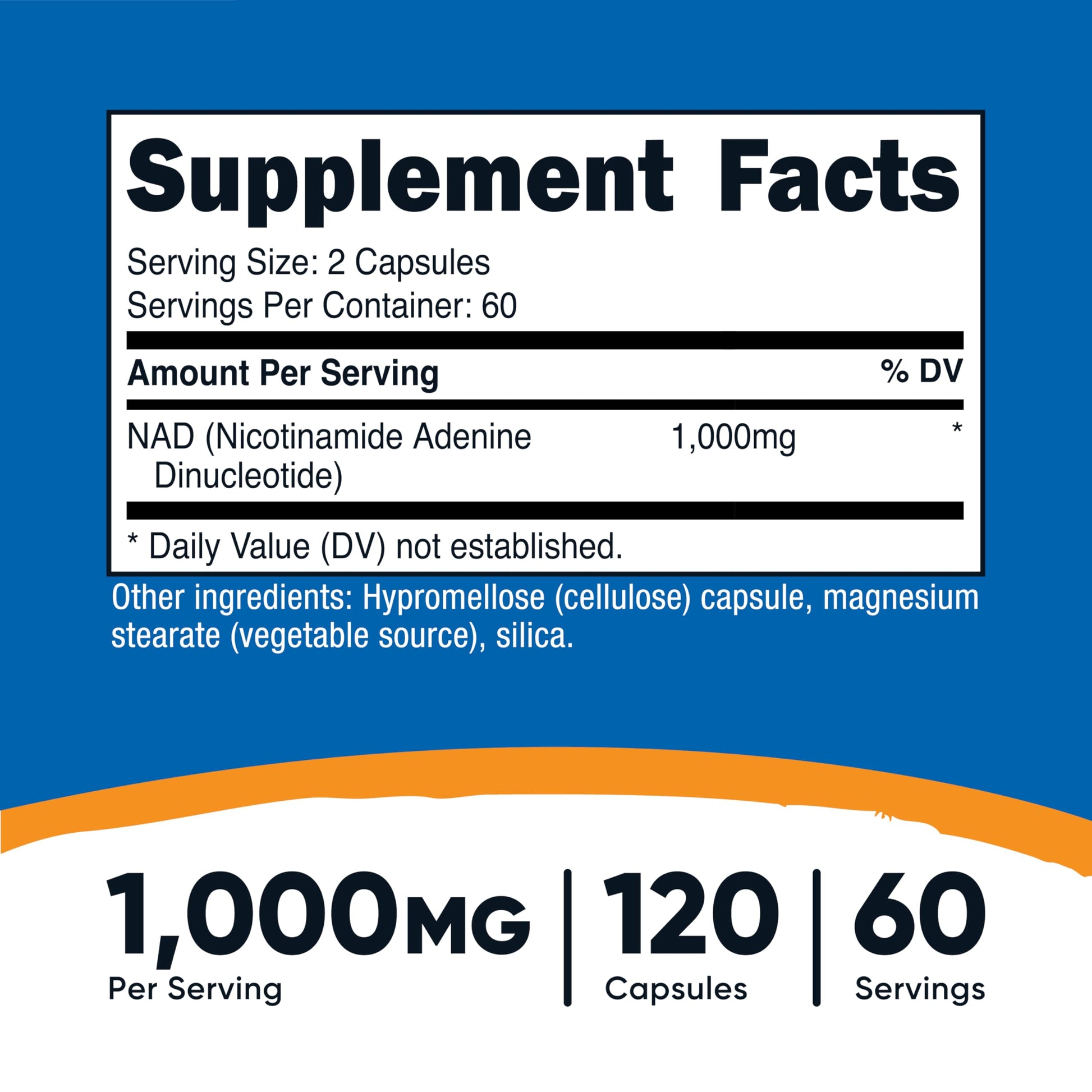 Nutricost NAD+ Supplement 1,000mg per Serving,120 Capsules (Nicotinamide Adenine Dinucleotide) - 60 Servings, Gluten-Free, Vegan Nutricost Au supplements