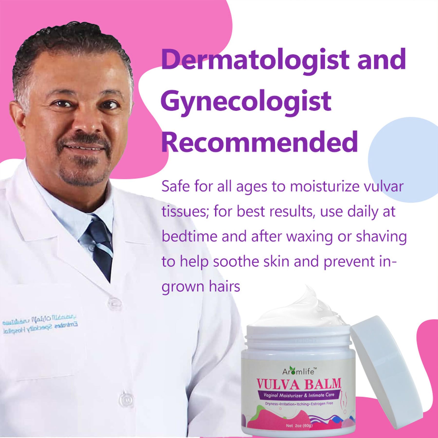 Aromlife Vulva Moisture Balm Cream, for Female Dryness Cure and Support Itching Irritation, Aromlife Au supplements