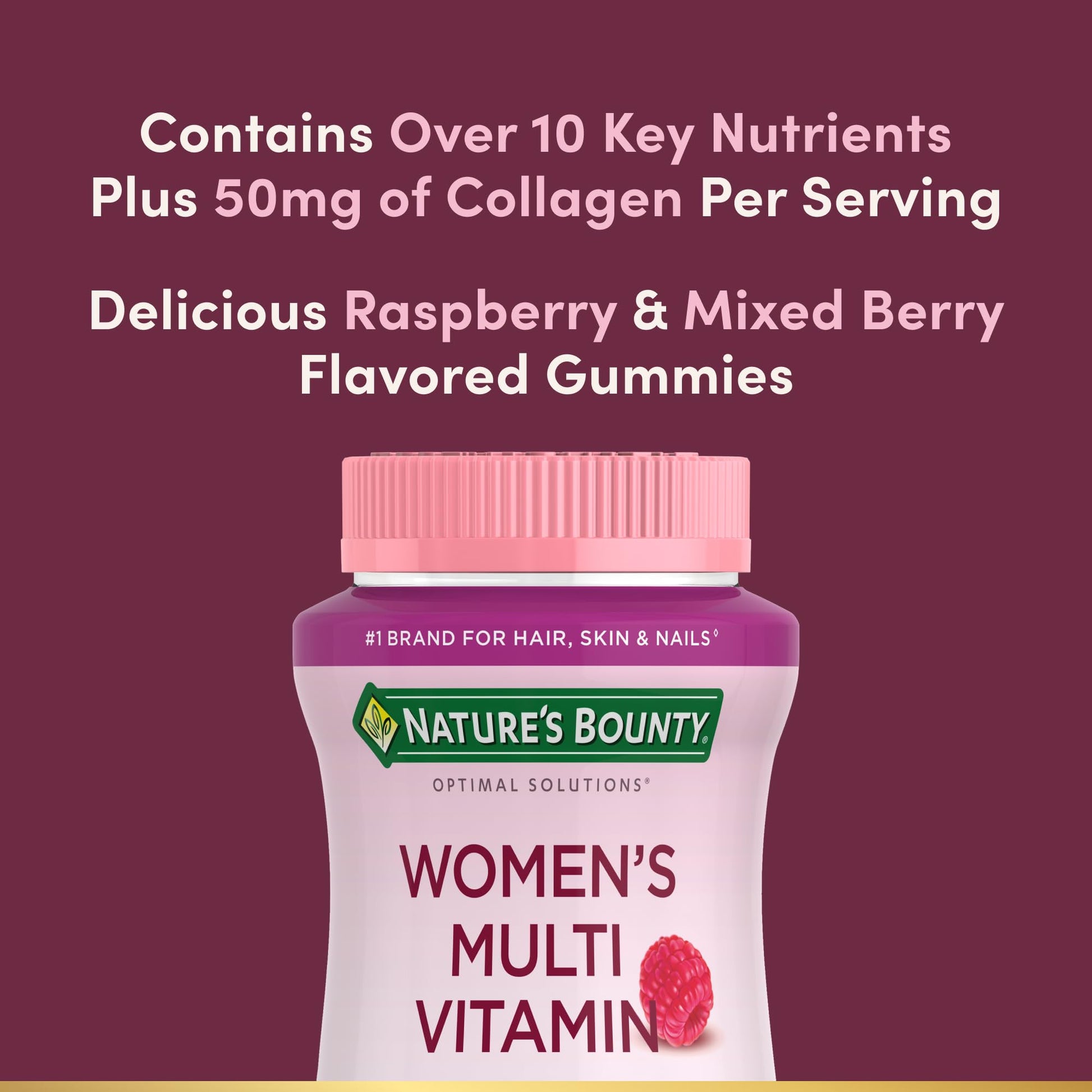 Nature's Bounty Optimal Solutions Women's Multivitamin, Immune and Cellular Energy Support, Bone Health, Raspberry Flavor Nature's Bounty Optimal Solutions Au supplements