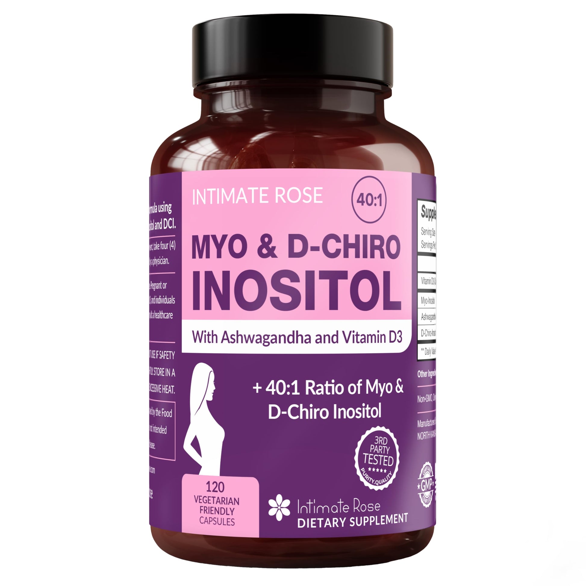 Intimate Rose Myo-Inositol & D-Chiro Inositol Supplement for Women - Hormone Balance & Ovarian Support for Women - Ideal 40:1 Ratio, Vitamin D3 + Ashwagandha Intimate Rose Au supplements