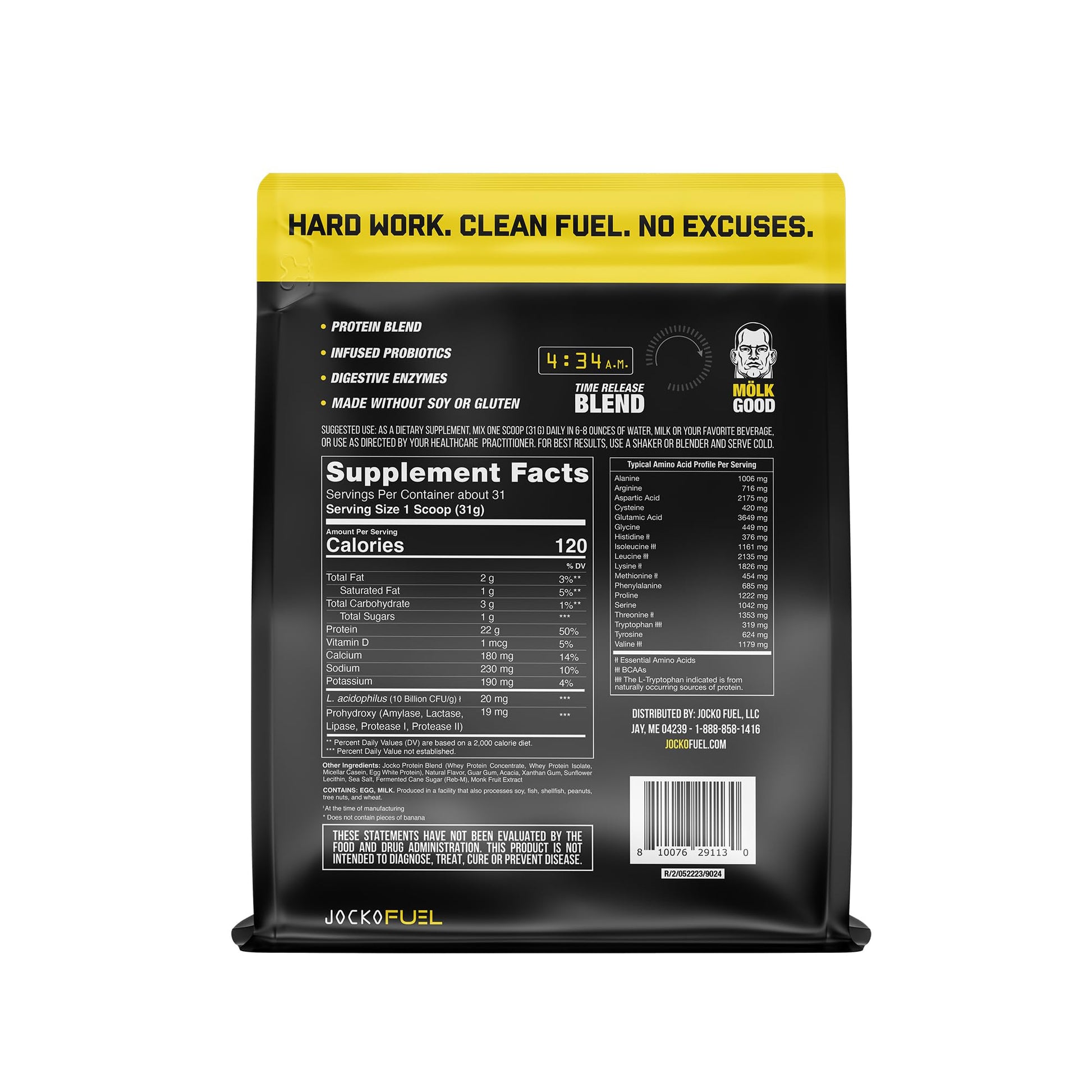 Jocko Mölk Whey Protein Powder (Banana Cream) - Keto, Probiotics, Grass Fed, Digestive Jocko Fuel Au supplements