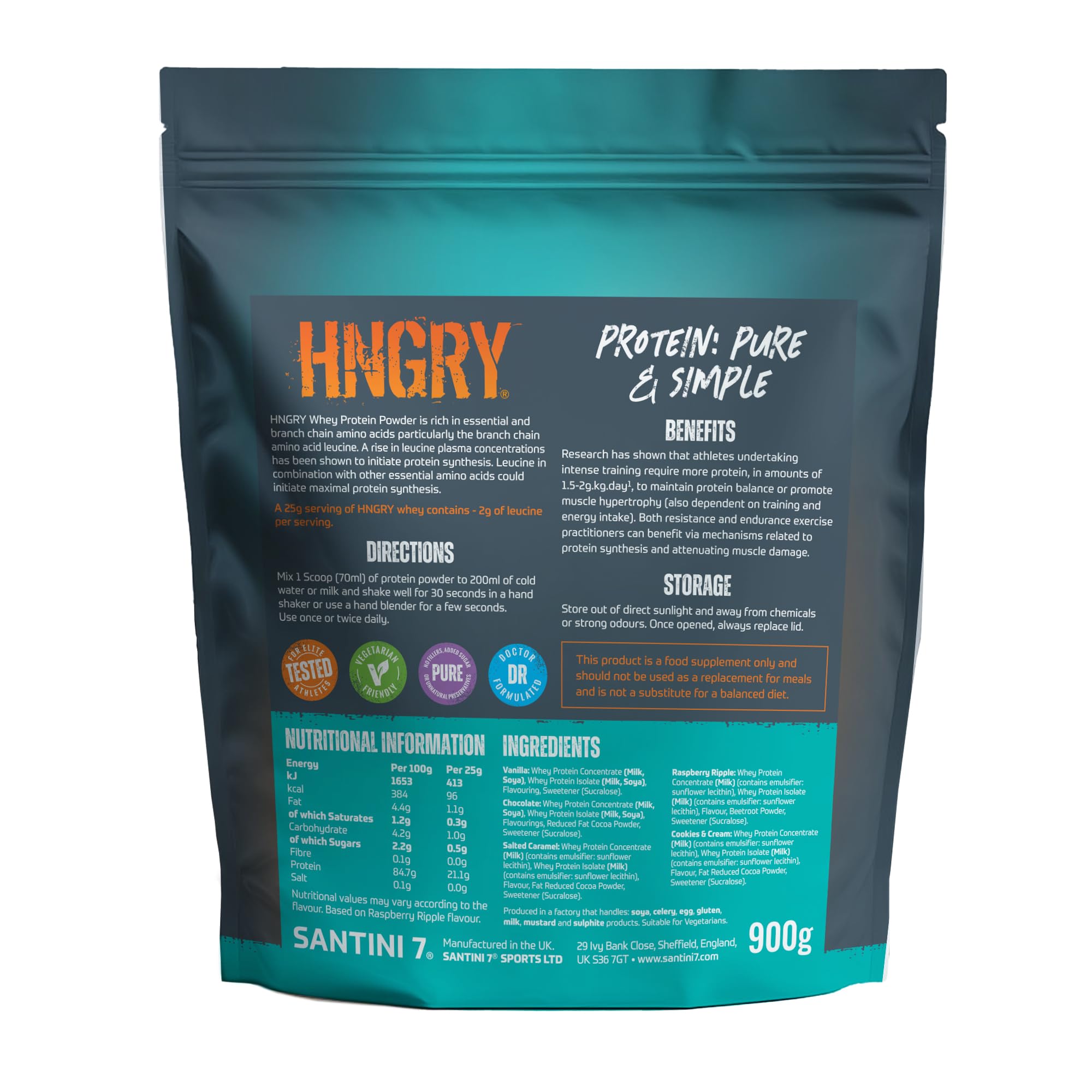 HNGRY Protein Whey Protein Powder Shake with 80% Protein Whey, 900g and 36 Servings HNGRY Protein Au supplements