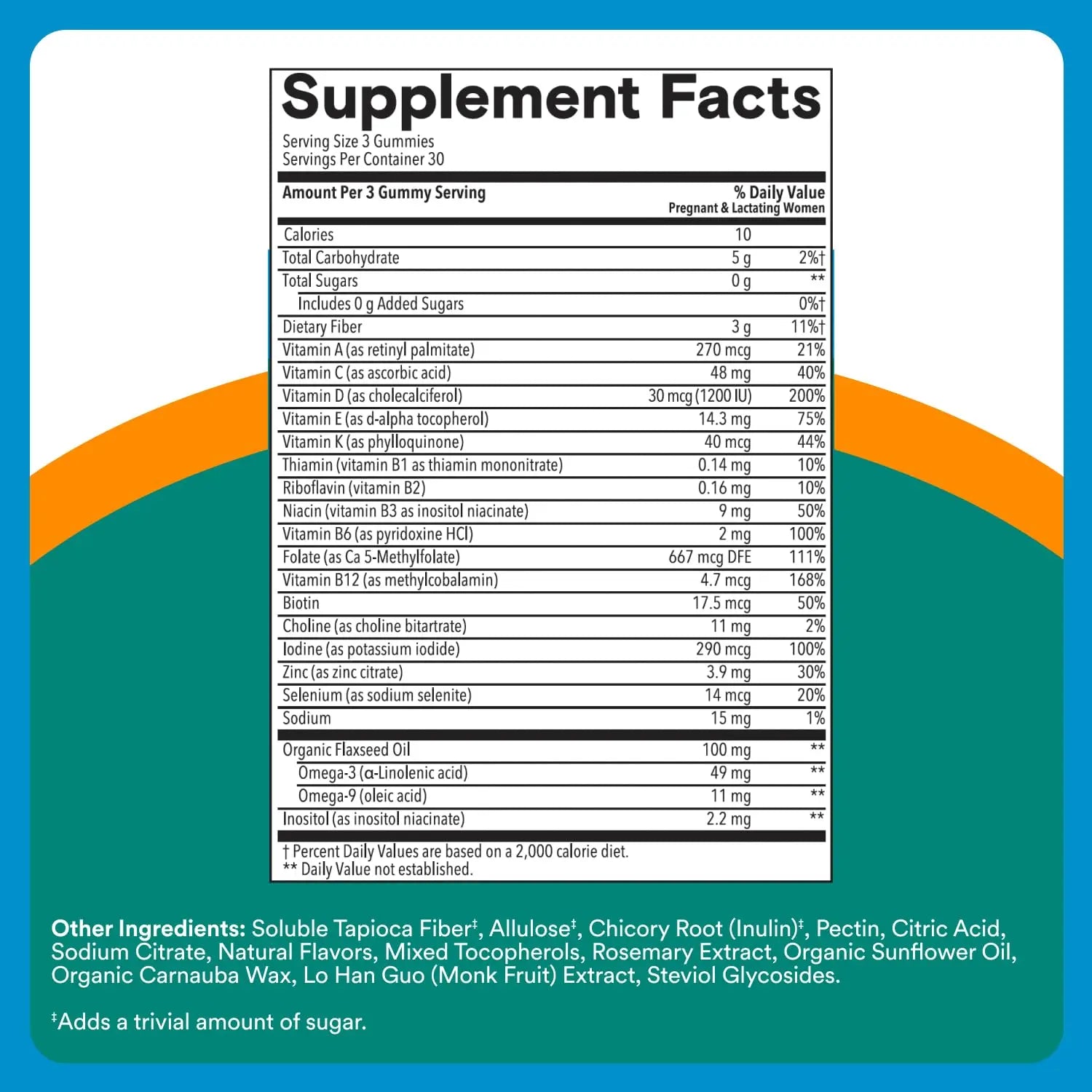 SmartyPants Zero Sugar Prenatal Multivitamin Gummies: Choline, Methylfolate, Omega 3 (ALA), Vitamin D3, C, Vitamin B12, B6, A, K, Zinc, Biotin SmartyPants Au supplements
