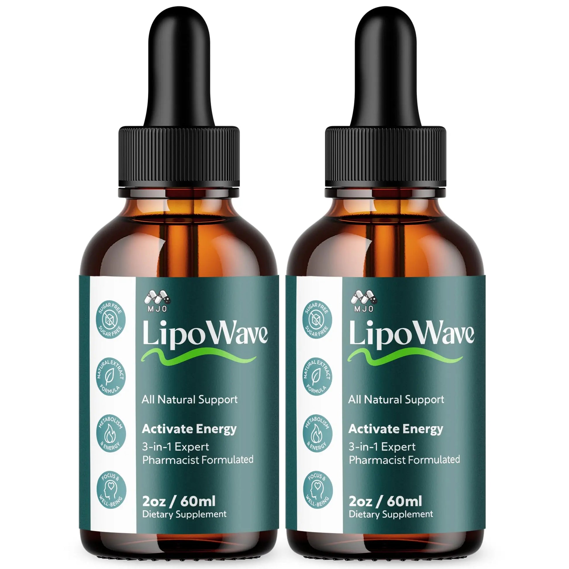 (2 Pack) Lipowave Drops, Official LipoWave Drops with All Natural Ingredients, Advanced Overall Health and Wellness Vitamin Supplement Formula for Maximum Strength Multivitamin Support (60 Servings) MJO Au supplements