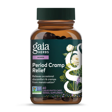 Gaia Herbs Cramp Relief - Herbal Supplement for Period Cramp Relief* - Made with Fennel Seed, Licorice Root & More - 60 Vegan Liquid Phyto-Caps (60 Servings) Gaia Herbs Au supplements
