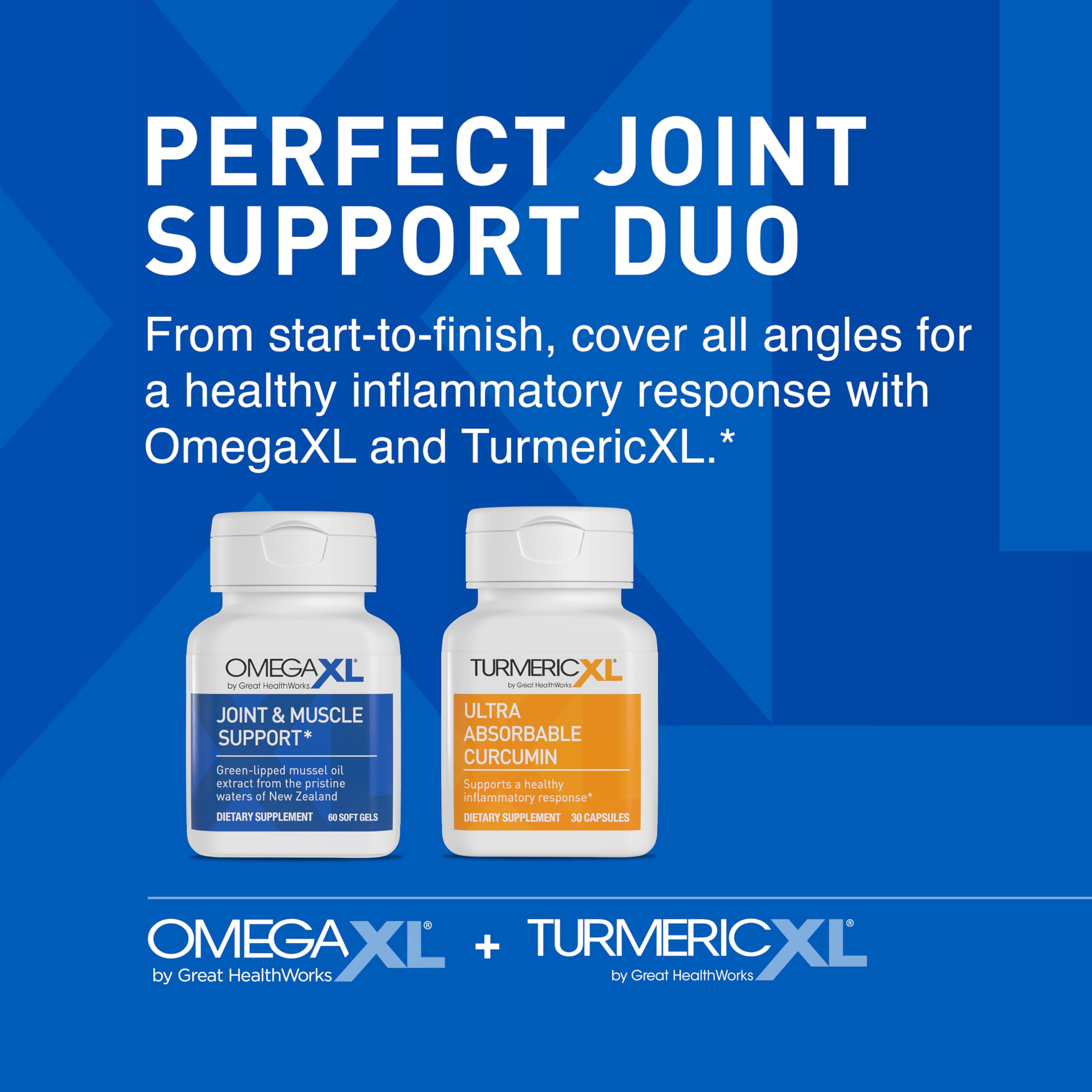OmegaXL Powerful Joint and Muscle Support Supplement (60 Count) & TurmericXL (30 Count) OmegaXL Au supplements