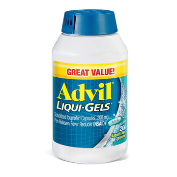 Advil Liqui-Gels Pain Reliever and Fever Reducer, Pain Medicine for Adults with Ibuprofen 200mg for Headache, Backache, Menstrual Pain and Joint Pain Relief - 200 Liquid Filled Capsules Advil Au supplements