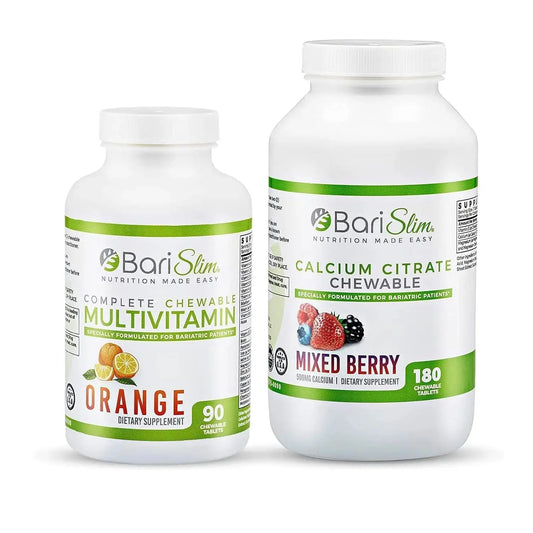 BariSlim Bariatric Calcium Citrate & Complete Chewable Multivitamin - Bariatric Vitamin and Supplement for Post Bariatric Surgery Including Gastric Bypass and Gastric Sleeve BariSlimAU supplements