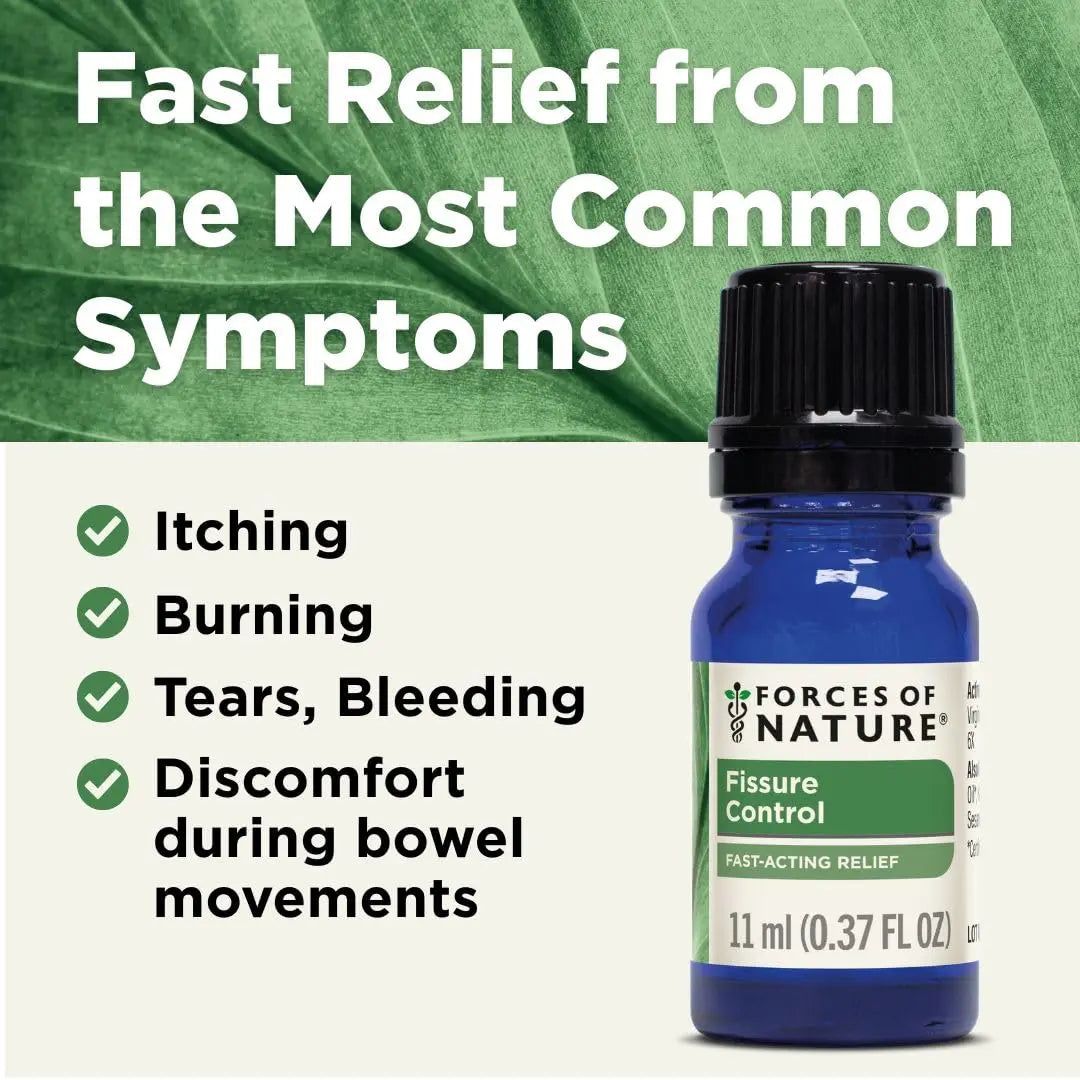 Forces of Nature Fissure Control, Organic Homeopathic Treatment with Witch Hazel for Anal Fissures, Hemorrhoid Related Irritation & Discomfort, Fast, Natural Topical Relief, 0.37 FL OZ Forces of Nature Au supplements