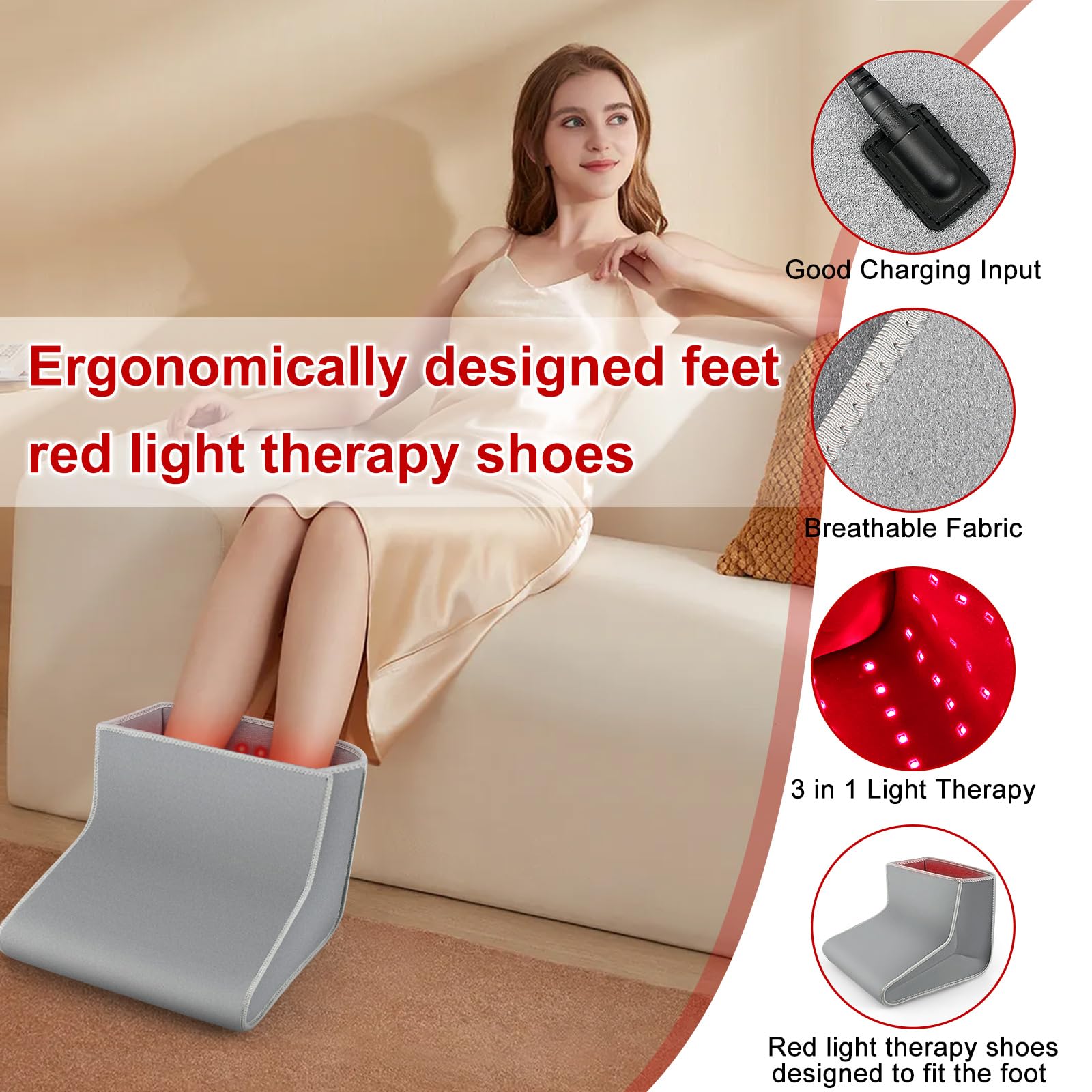 Red Light Therapy Boot for Feet, Infrared Light Therapy Slipper for Perfect Foot Care, Ideal for Ankle Rutollmit Au supplements
