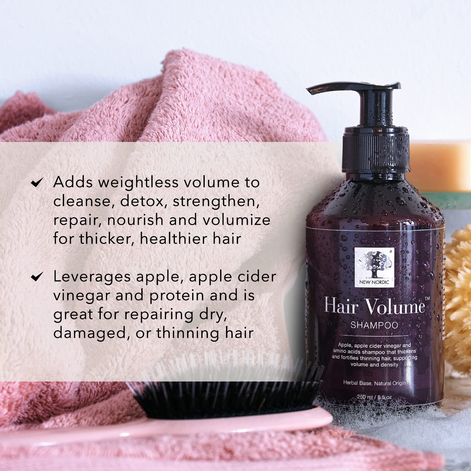 New Nordic Hair Volume Shampoo 250ml - Herbal Volumising Shampoo For Dry Damaged Hair - Suitable for Men and Women NEW NORDIC Au supplements
