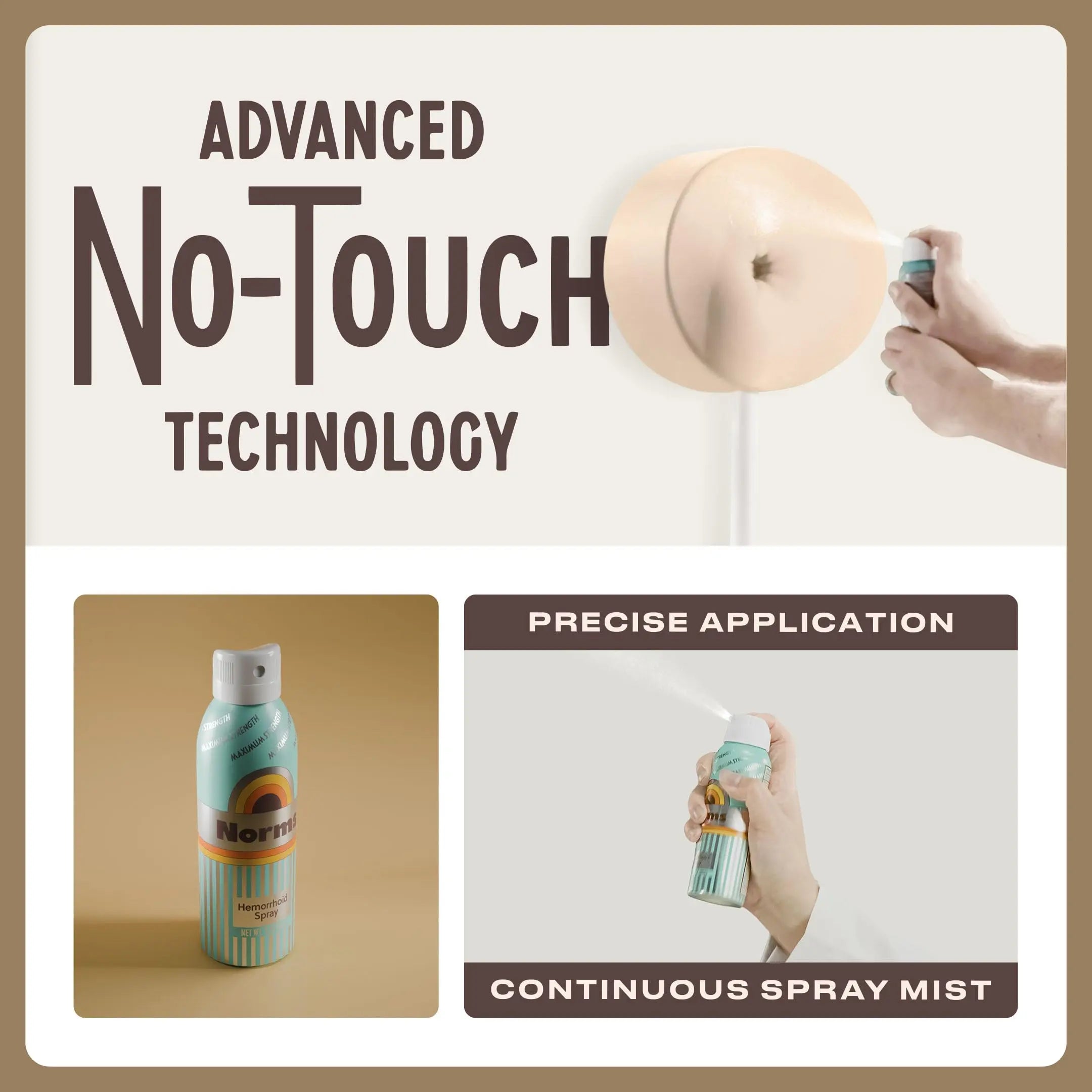 Norms Cooling Hemorrhoid Spray, Maximum Strength Touch-Free Relief with Phenylephrine, Witch Hazel, Aloe, Shrinks Swelling, Calms Itching, Soothes on Contact, 3oz Spray Norms Au supplements
