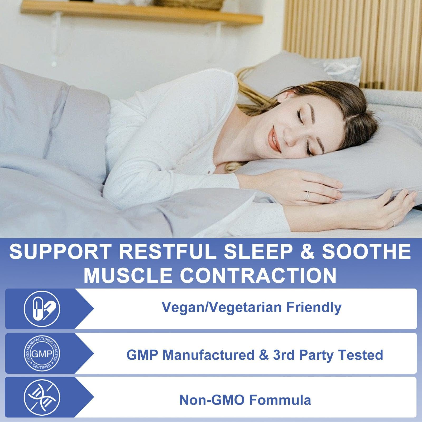 OMOGS High Absorption Magnesium Glycinate, for Supporting Sleep, Muscle Relaxation, Heart Health & Bone Health, Gluten Free, Non-GMO, 90 Vegetarian Capsules OMOGS Au supplements