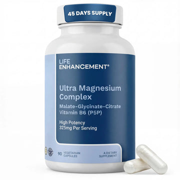 Life Enhancement Ultra Triple Magnesium Complex - 325 mg - with B6, Glycinate, Malate & Citrate - Magnesium Supplement Enhance Sleep and Brain Function - Made in USA (90 Vegetarian Capsules) Life Enhancement Au supplements