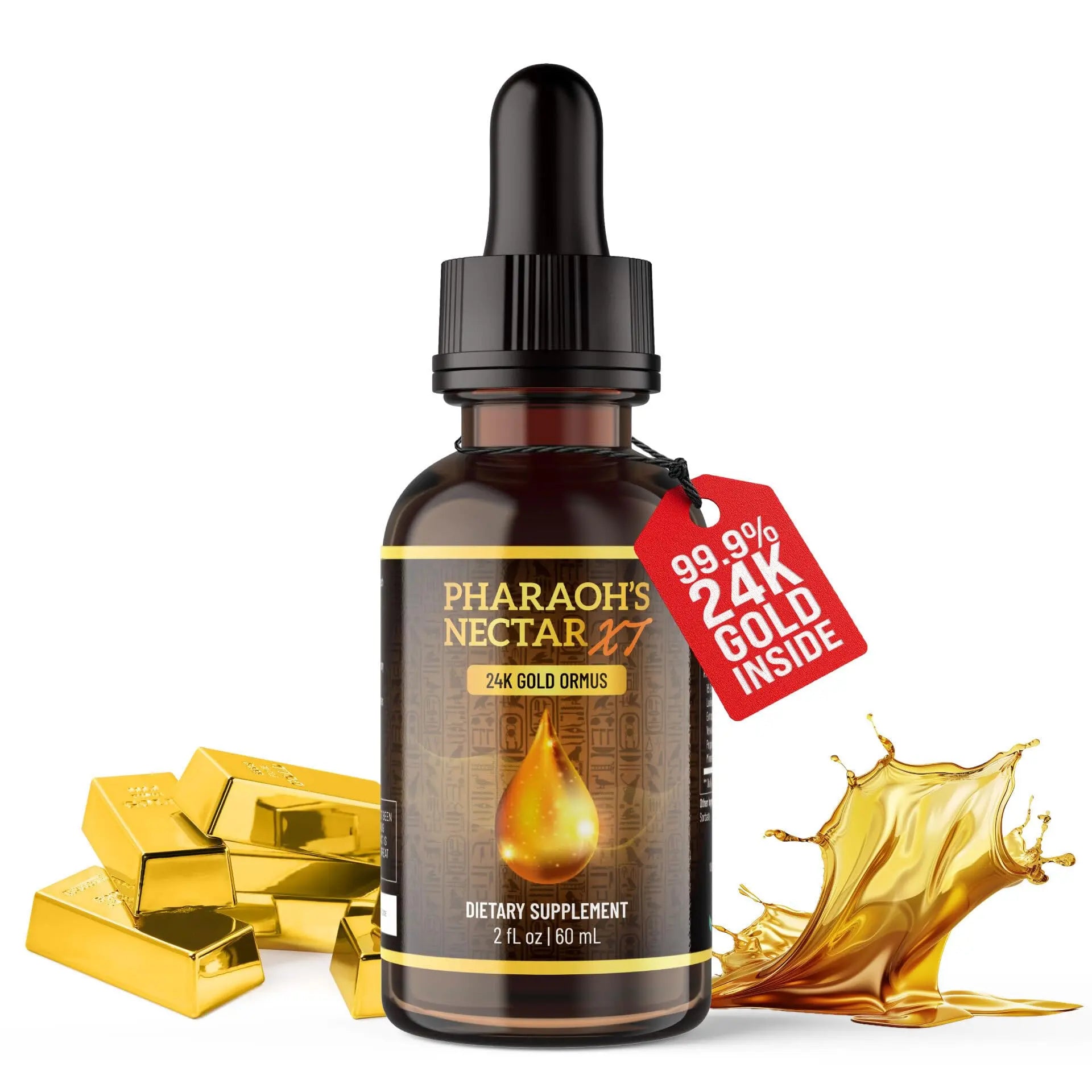 Pineal XT Gold + Pharaoh's Nectar - Pineal Gland Supplement Bundle – 24K Monoatomic Gold Ormus Drops, Pineal Gland Decalcification, Third Eye Awakening, Focus, Energy & Manifestation Nutraville Au supplements