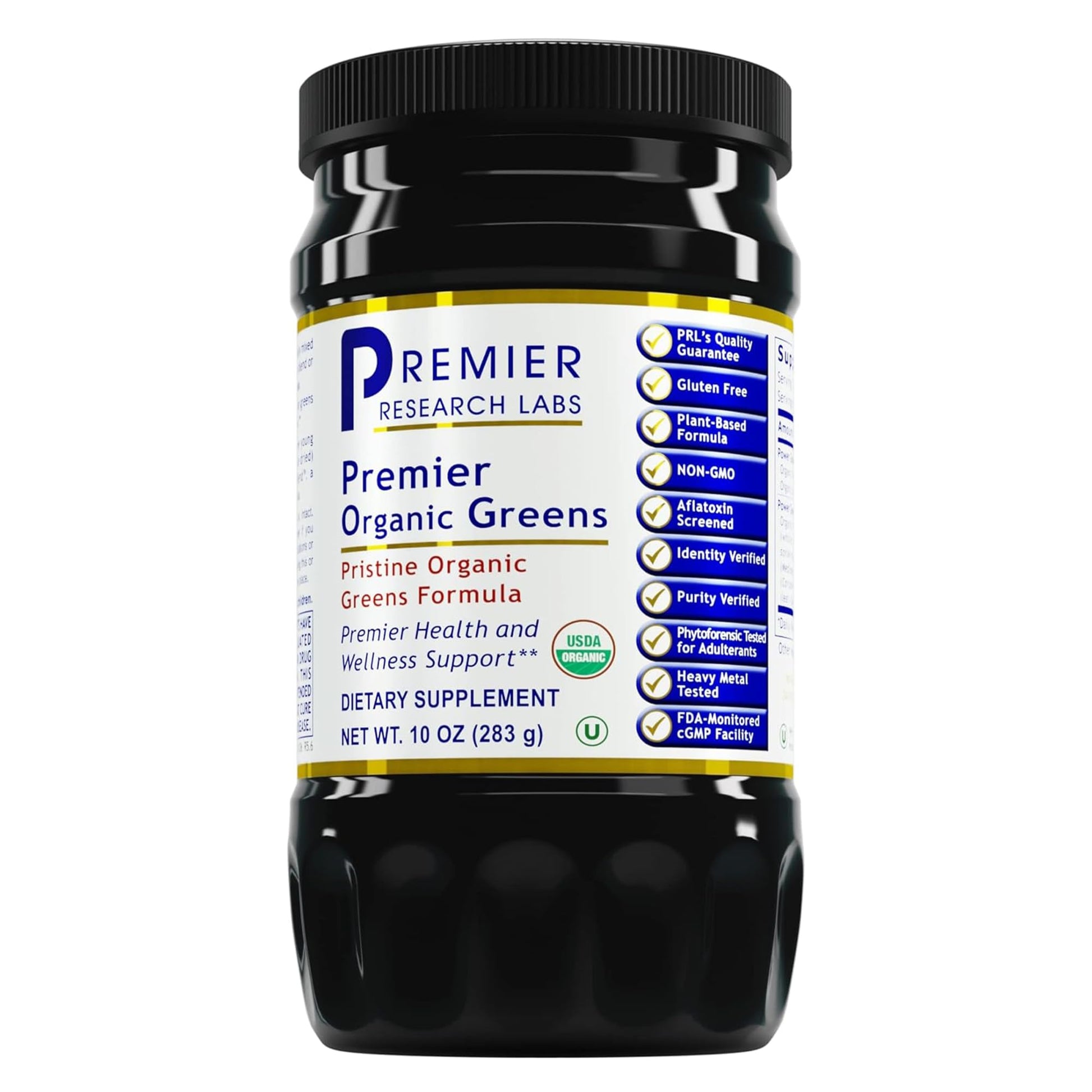 Premier Research Labs Premier Organic Greens - Super Greens Powder, Greens Superfood Powder for Drinks, Green Juice, Nutrition Support, Supergreens for Men & Women, Spinach, Alfalfa, Chlorella - 10 oz Premier Research Labs Au supplements