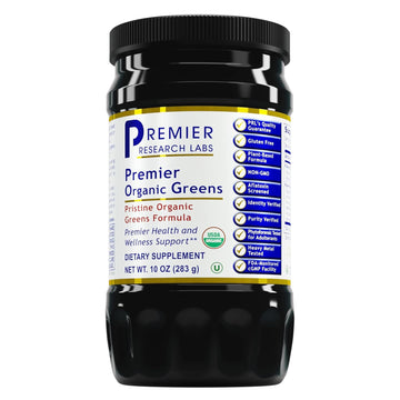 Premier Research Labs Premier Organic Greens - Super Greens Powder, Greens Superfood Powder for Drinks, Green Juice, Nutrition Support, Supergreens for Men & Women, Spinach, Alfalfa, Chlorella - 10 oz Premier Research Labs Au supplements