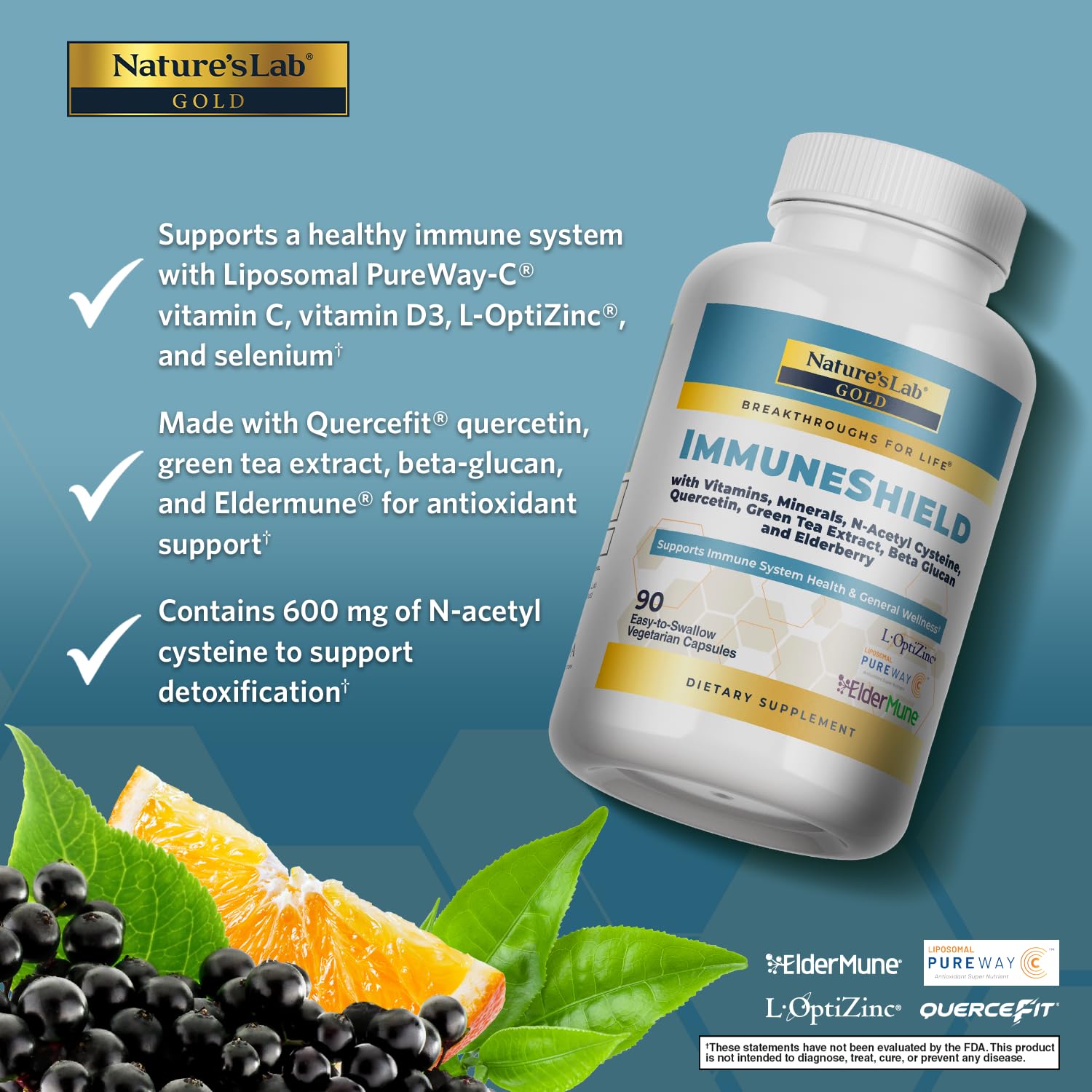 Nature's Lab Gold ImmuneShield - Supports Immune System Health & General Wellness* - 90 Capsules (30 Day Supply) Nature's Lab Au supplements