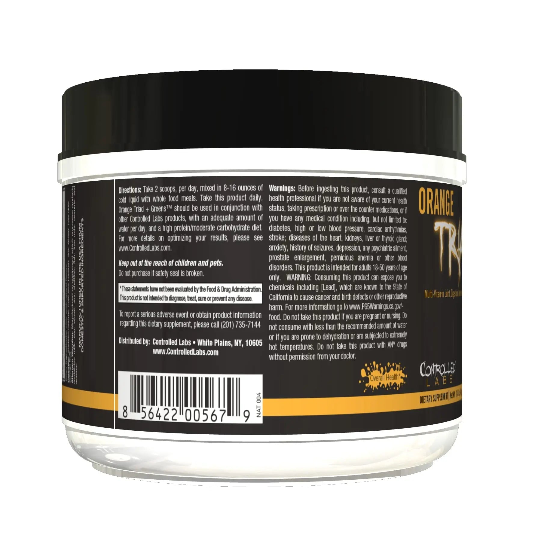 CONTROLLED LABS Orange Triad Plus Greens for Men and Women, 30 Servings Iron Free Sports Supplement for Overall Health CONTROLLED LABS Au supplements