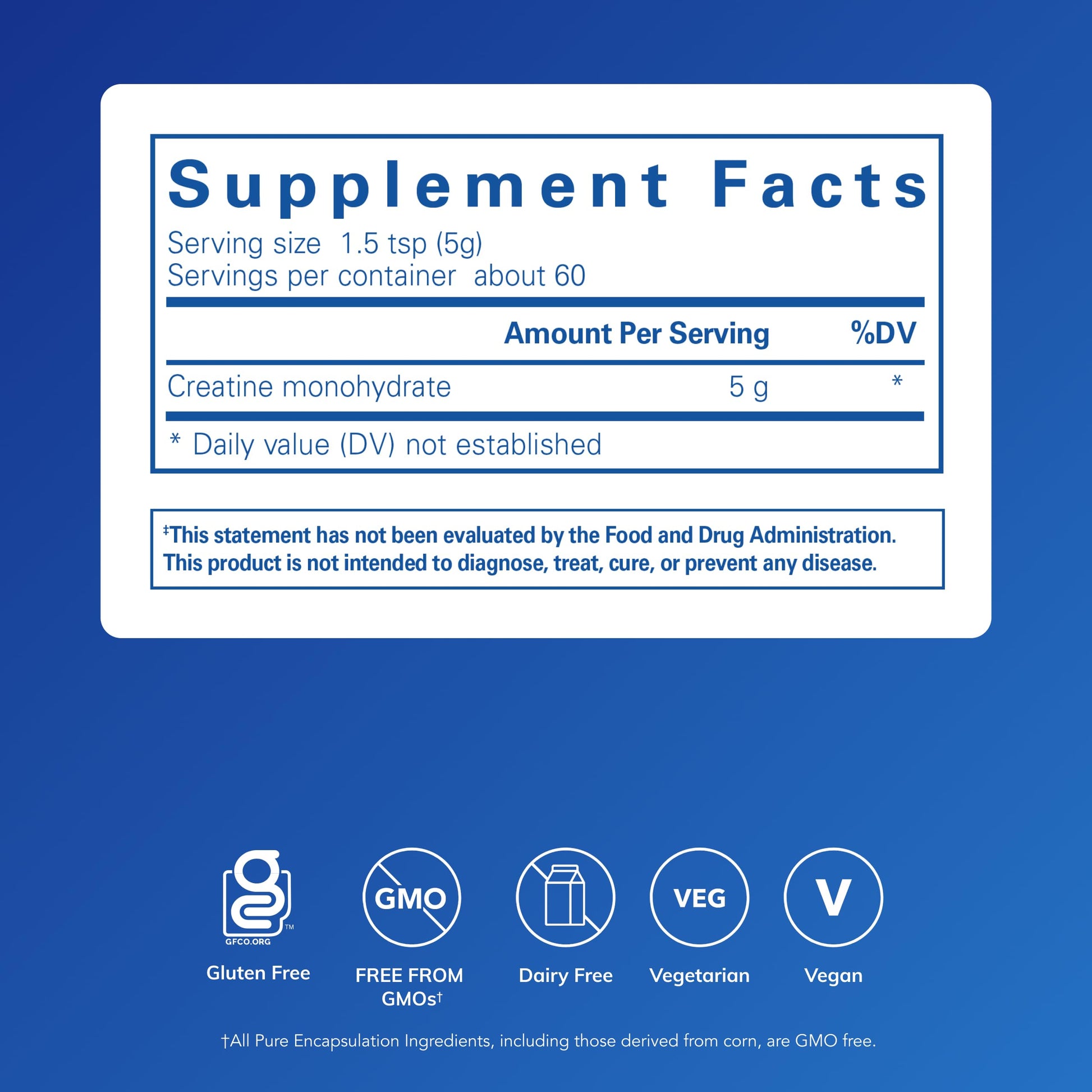 Pure Encapsulations Creatine - Creatine Supplement - Muscle Strength, Performance & Recovery - Pre-Workout Recovery Powder - Gluten-Free, Non-GMO & Hypoallergenic - 315 g (60 Servings) Pure Encapsulations Au supplements