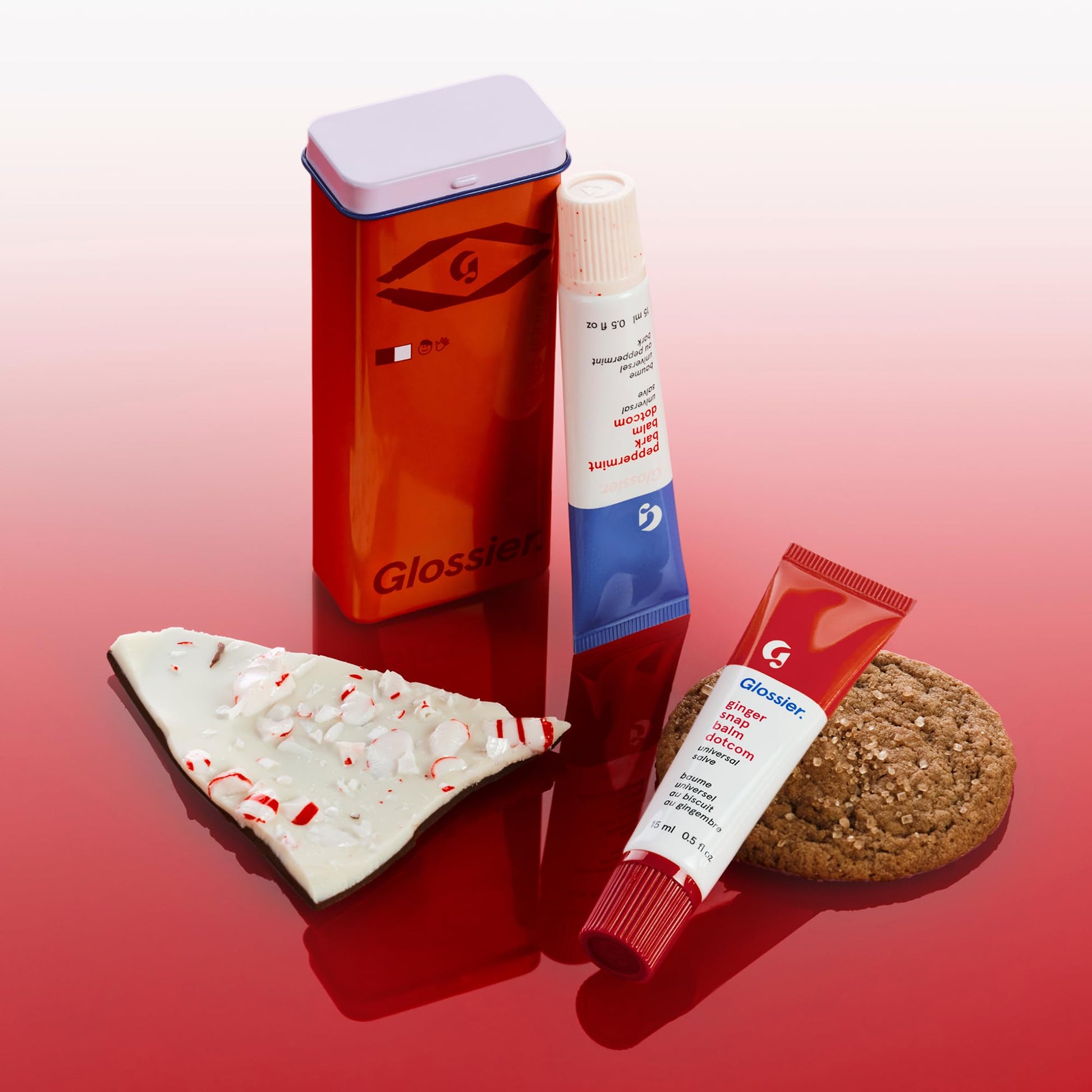 Glossier Balm Dotcom Hydrating Lip Balm Duo - Peppermint Bark & Ginger Snap - Lanolin, Beeswax & Castor Oil for Dry Lips - Nourishing Lip Care Gift Set, 2 x 15ml Glossier Au supplements
