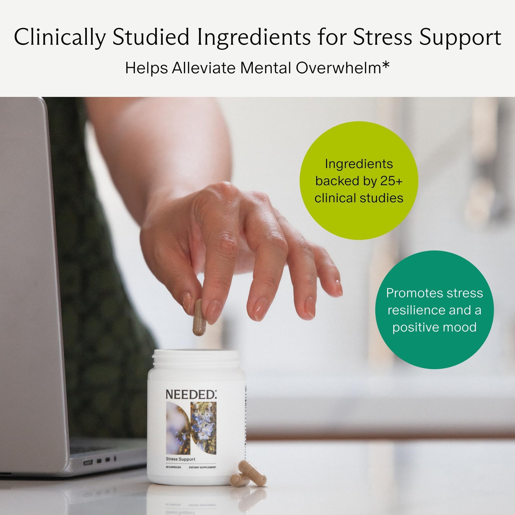 Needed. Stress Support - Herbal Blend Supporting Mood, Energy, and Hormone Balance for Women - Herbal Supplement of Shatavari, Ashwagandha, Rhodiola - Non-GMO - 30 Day Supply - 120 Capsules Needed. Au supplements