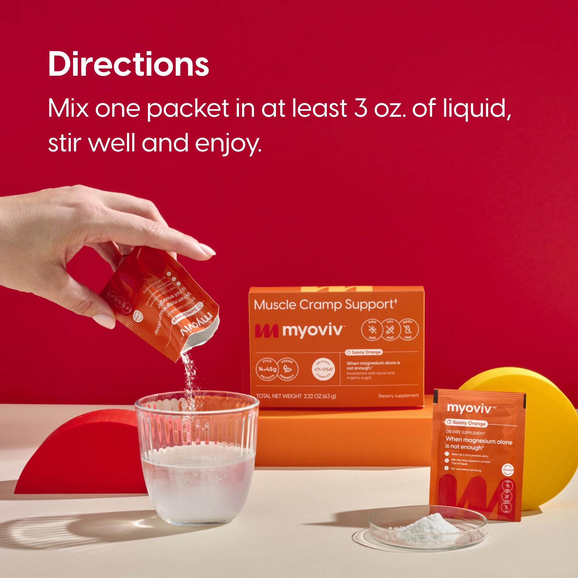 MYOVIV - Powerful Muscle Cramp Relief - 14 Packets (Trial Size), Sunny Orange Flavor - Muscle Cramp Support - Pregnancy & Lactation Safe MYOVIV Au supplements