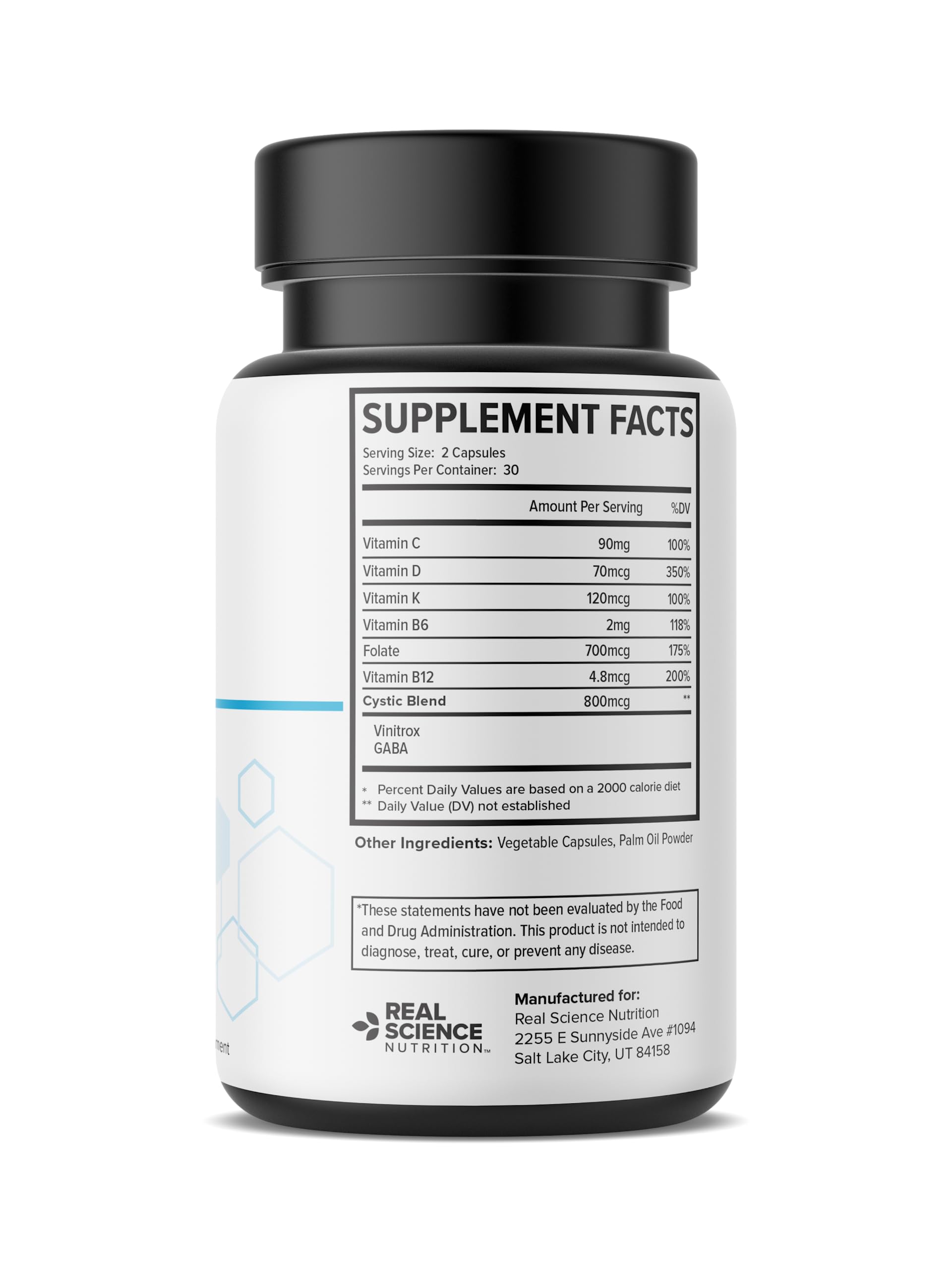 Real Science Cystic Miracle - Lung Support Supplement for Breathing Support and Mucus Clearance – with Vinitrox & GABA to Help Clear Lungs and Aid Respiratory Health, Made in USA, 60 Caps Real Science Nutrition Au supplements