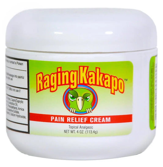 Raging Kakapo Pain Relief Cream - Sore Muscles, Joint Pain & Aches - Odor Free, Non-Greasy Pain Cream - Histamine Dihydrochloride, Capsaicin, Emu Oil & More - 4 oz. Jar Raging KakapoAU supplements