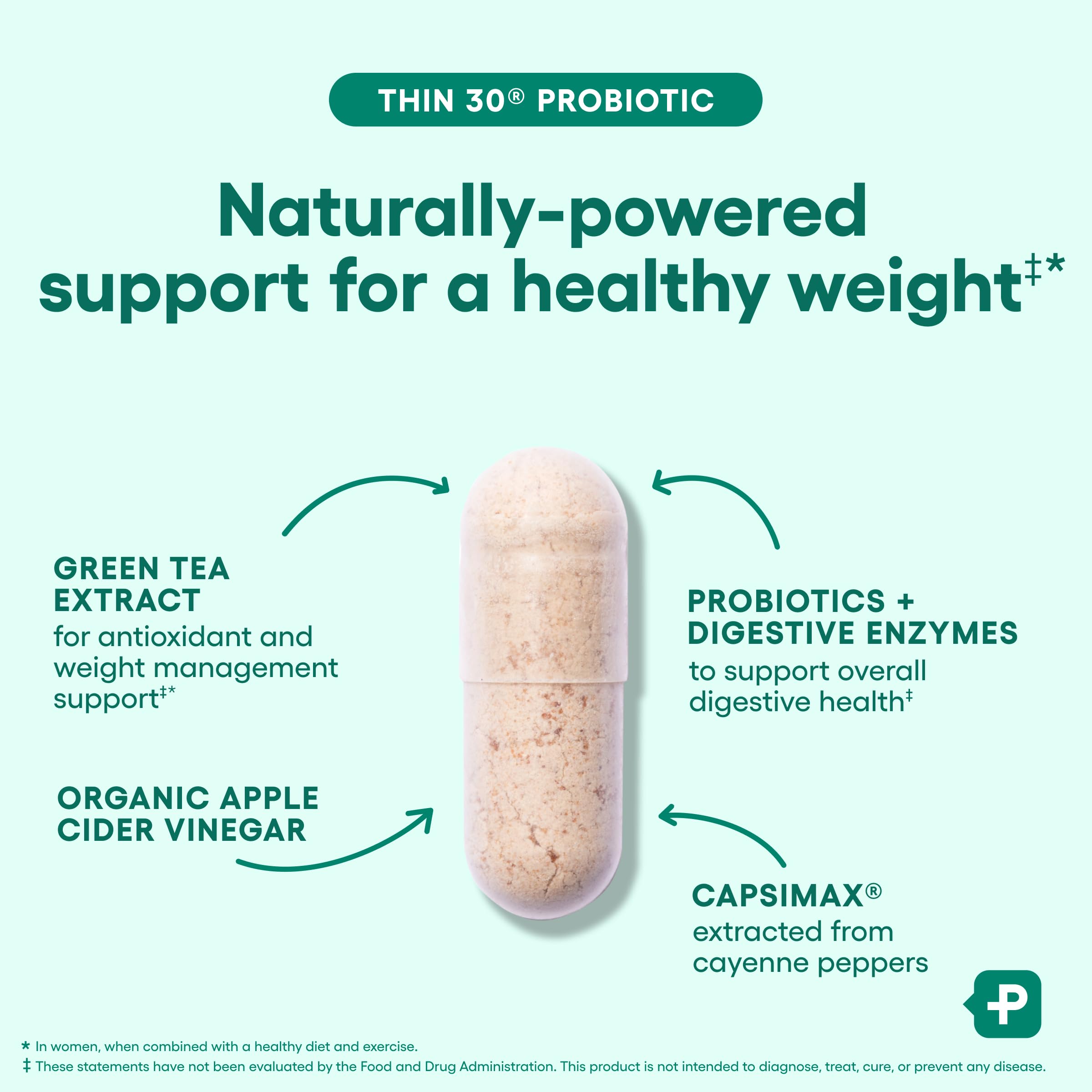 Physician's CHOICE Probiotics for Weight Management & Bloating - 6 Probiotic Strains - Prebiotics - Key ingredient Cayenne - Supports Gut Health - Weight Management for Women & Men - Green Tea - 30 CT Physician's CHOICE Au supplements