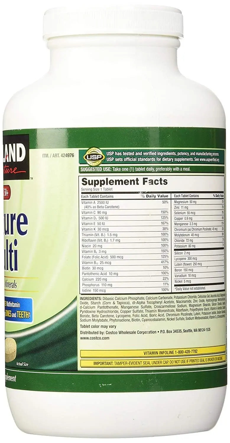 Kirkland Signature Adult 50+ Multi Vitamins & Minerals, 400 Tablets (2 Pack) KIRKLAND Au supplements