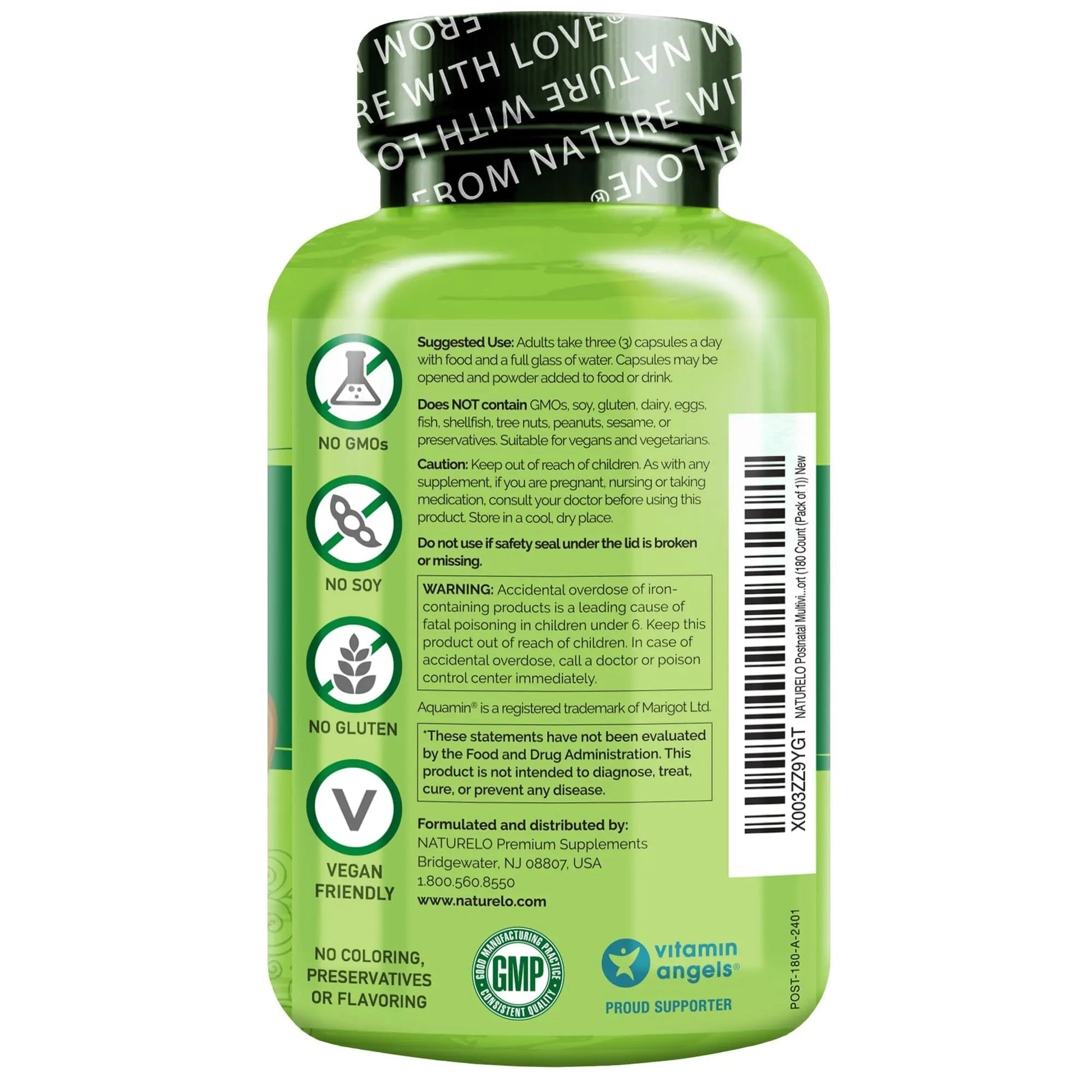 NATURELO Postnatal Multivitamin - Supplement for Breastfeeding Women - Plant-Based Vitamin D, Folate, Gentle Iron NATURELO Au supplements