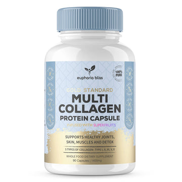High Strength Multi Collagen 1400MG Tablets with Turmeric & Kelp, Skin, Hair, Nails Euphoria Bliss Au supplements