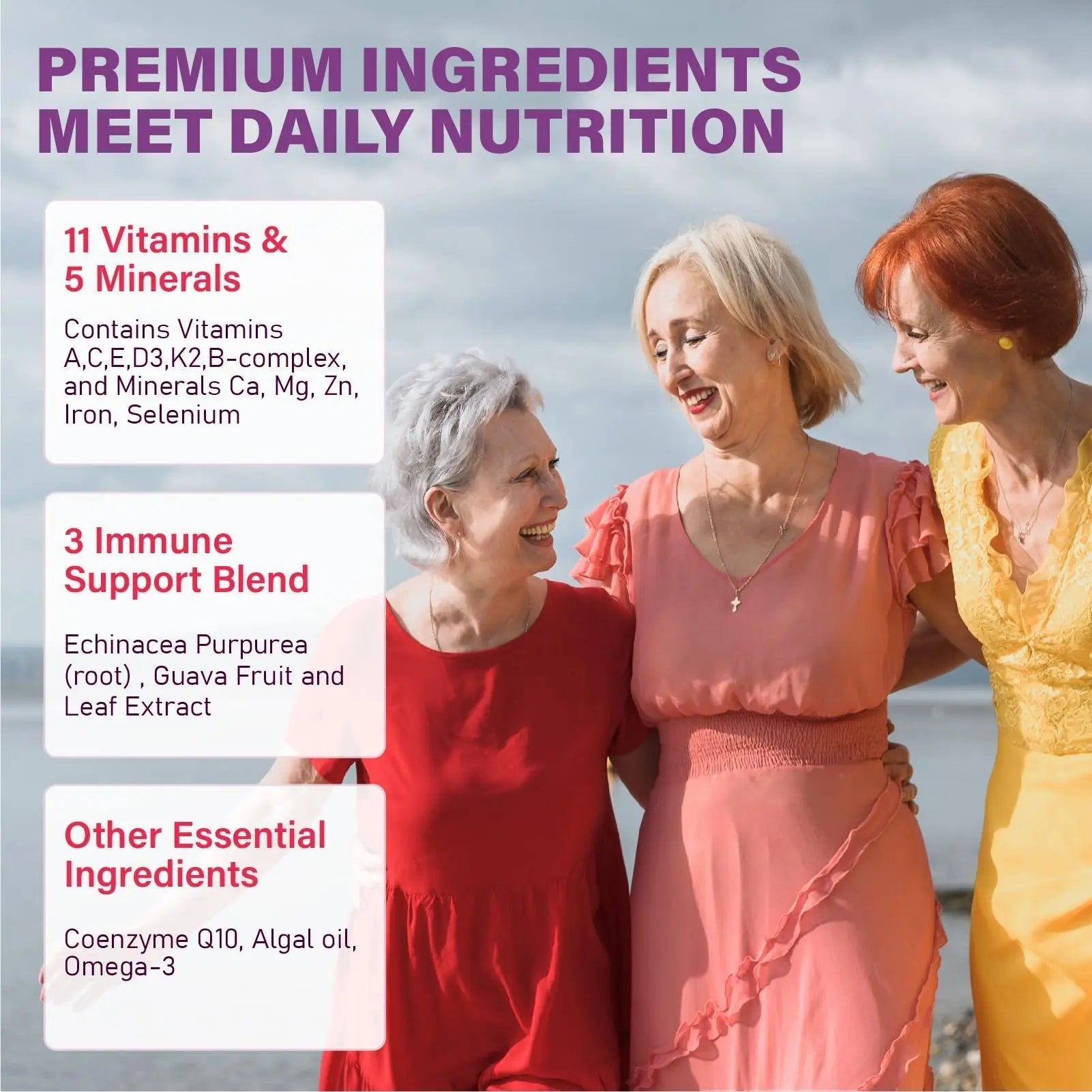 Multivitamin Gummies for Women 50 Plus - with Omega 3, Coenzyme Q10, Iron, Calcium, Zinc, Vitamin A, C, D3, E, K2, B Complex, Folate Tcemundry Au supplements