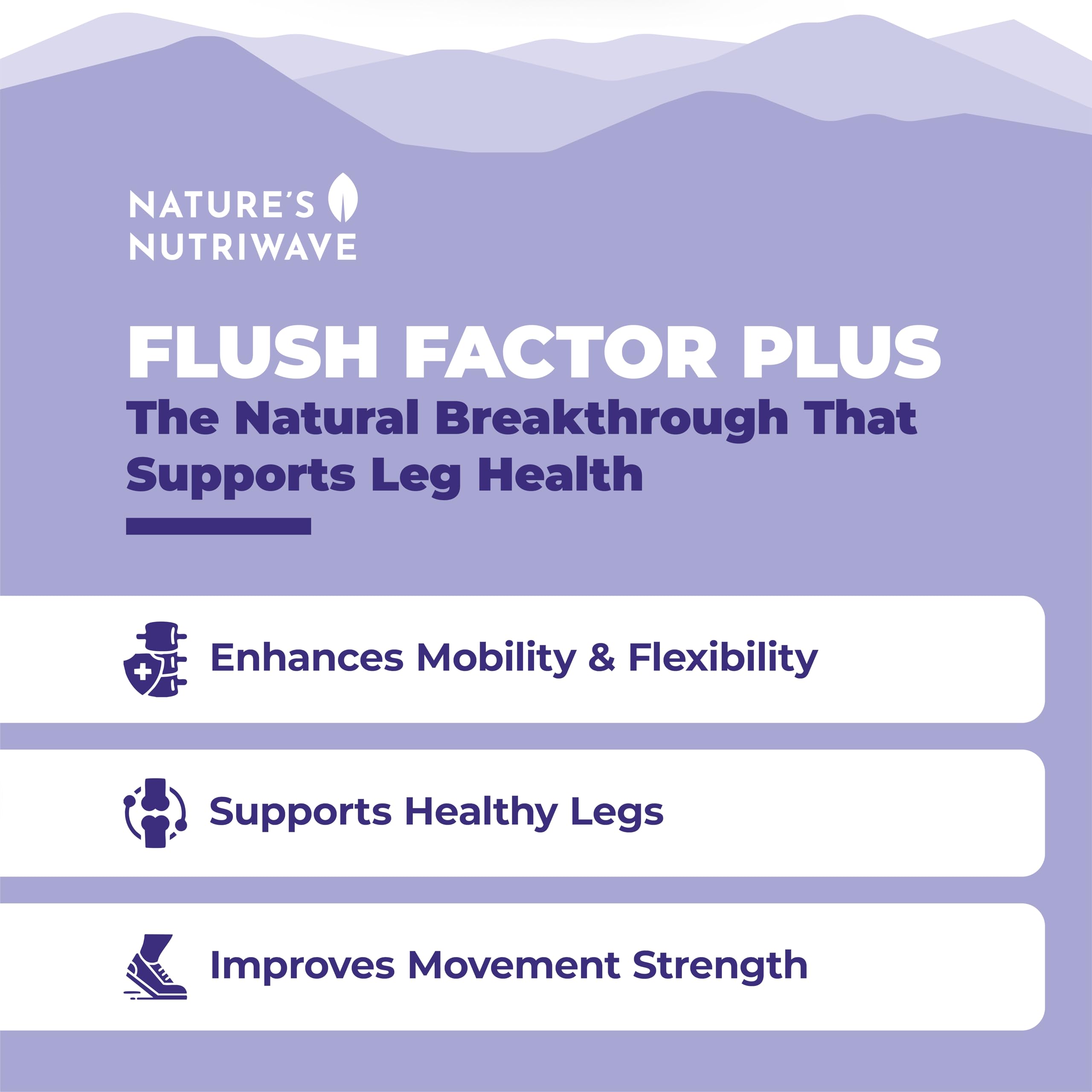 Nature’s NutriWave Flush Factor Plus - Original Formulated FlushFactorPlus for Leg Comfort, 100% Natural Ingredients, Made in USA, No Stimulants | 30 Capsules, 3 Month Supply Nature’s NutriWave Au supplements