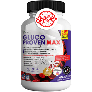 GREENVIFY Gluco Proven Max – Daily Wellness Support Supplement with Vitamins, Minerals, and Herbs – Chromium, Magnesium, Banaba, Bitter Melon, and Zinc – Non-GMO, Gluten-Free – 60 Capsules GREENVIFY Au supplements