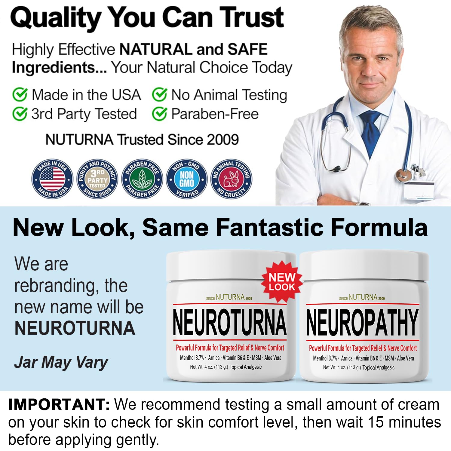 Nuturna Nerve Cream - Fast Acting Comfort for Feet, Hands, Legs & Toes - Ultra Strength Menthol, Arnica, Aloe Vera, MSM - Cooling Soothing Comfort - Non-Greasy, Paraben-Free - 4 oz Nuturna Au supplements