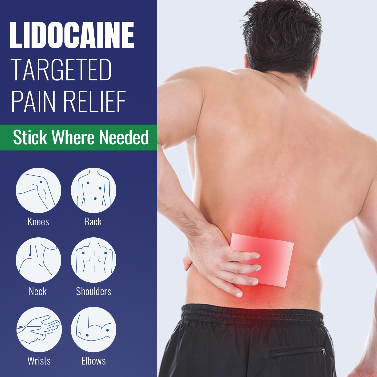 ZEEY 4% Lidocaine Pain Relief Patches, Maximum Strength OTC, for Back, Knee, Neck, Shoulders, Joints, Muscle Soreness, Fast Acting, Topical Anesthetic, Large Gel Patch, 5.5" x 3.94", 40Ct ZEEY Au supplements