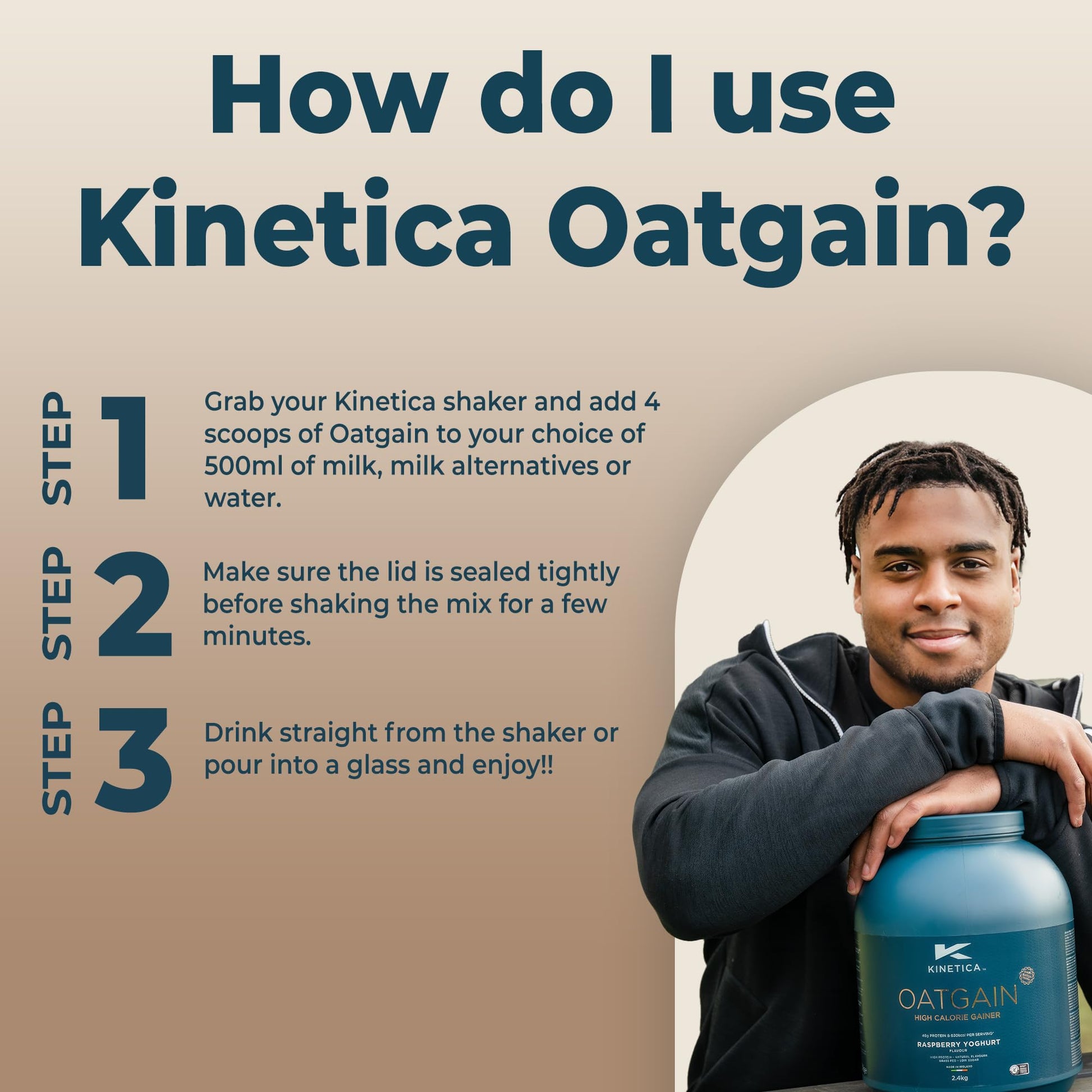 Kinetica OatGain Weight Gainer 600+ Calories & 47g Protein per Serving, 2.4 kg Kinetica Au supplements