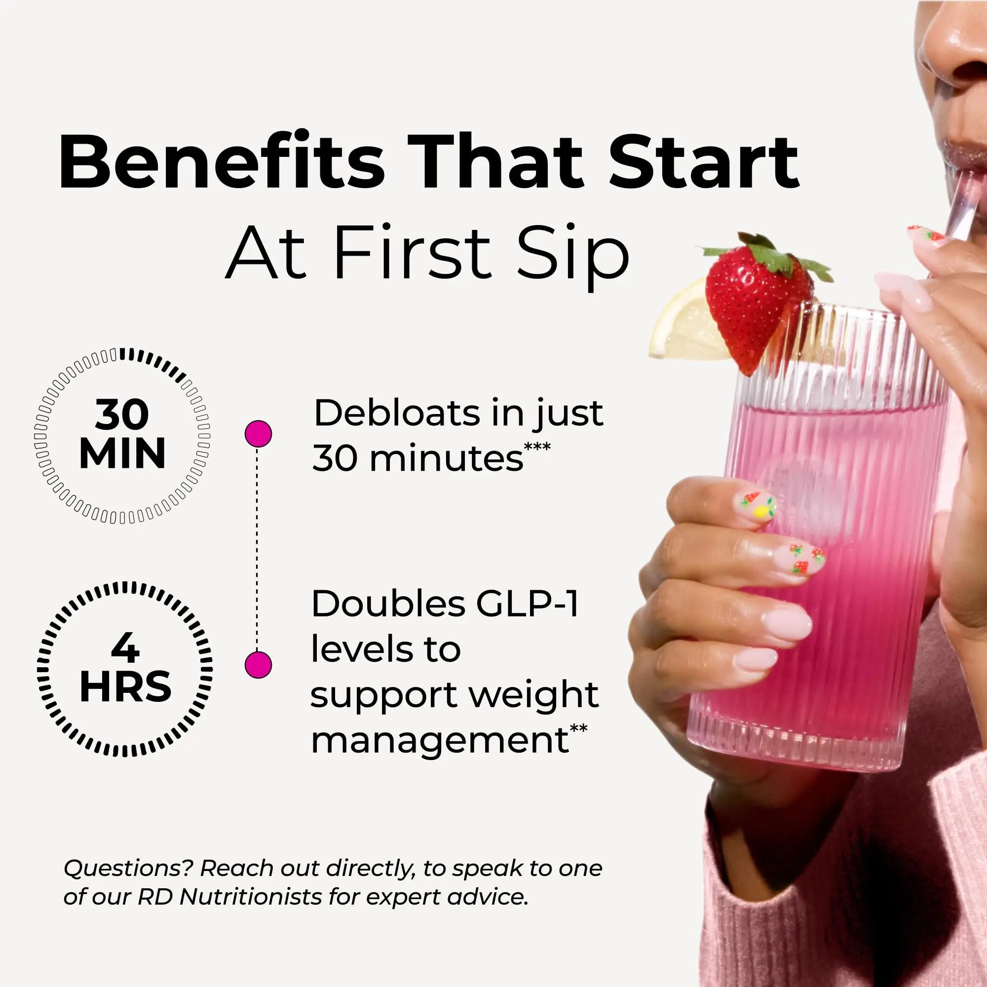 HUM Flatter Me Fiber Supplement for Women & Men, Prebiotics & Digestive Enzymes to Support Weight & Bloating, Digestive & Gut Health, Fiber Powder Drink Mix, Strawberry Lemon - 10 Servings HUM Au supplements