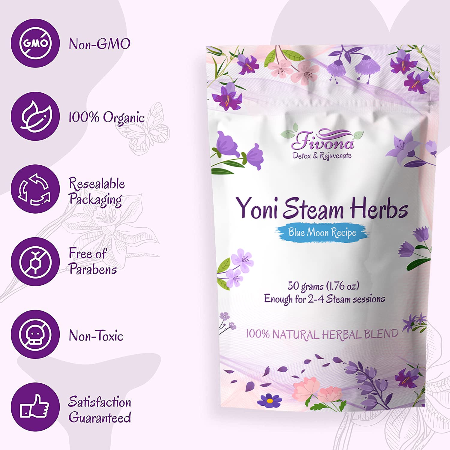 FIVONA Yoni Steaming Herbs - For Feminine Use And Rituals - V-Detox, Cleanse, Wash, Odor Control FIVONA Au supplements