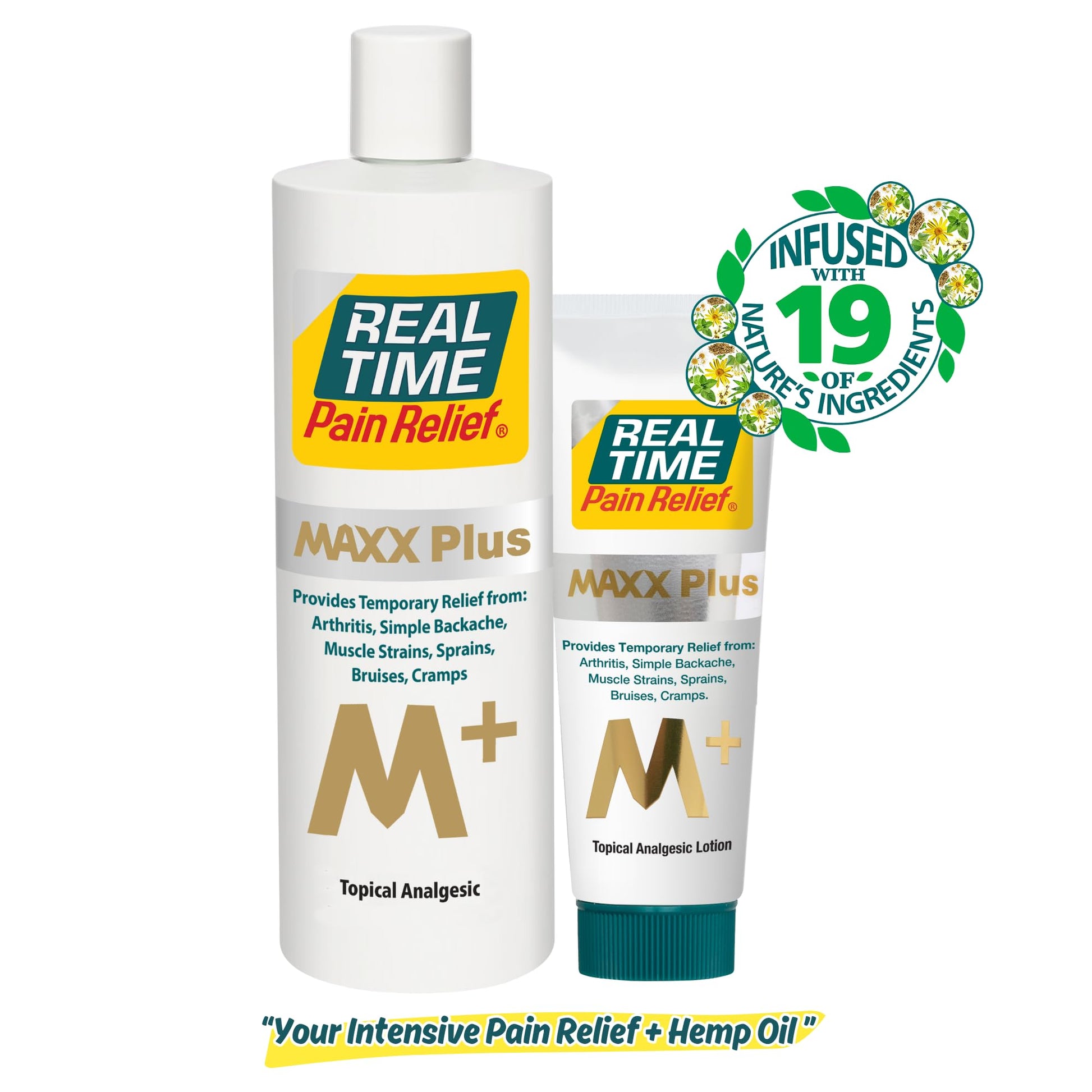 Real Time Pain Relief MAXX Plus - 7oz Tube | Intensive Formula with 19 Natural Ingredients Including Hemp Oil | Fast-Acting Relief for Muscle Pain, Arthritis, Backaches, and More Real Time Pain Relief Au supplements