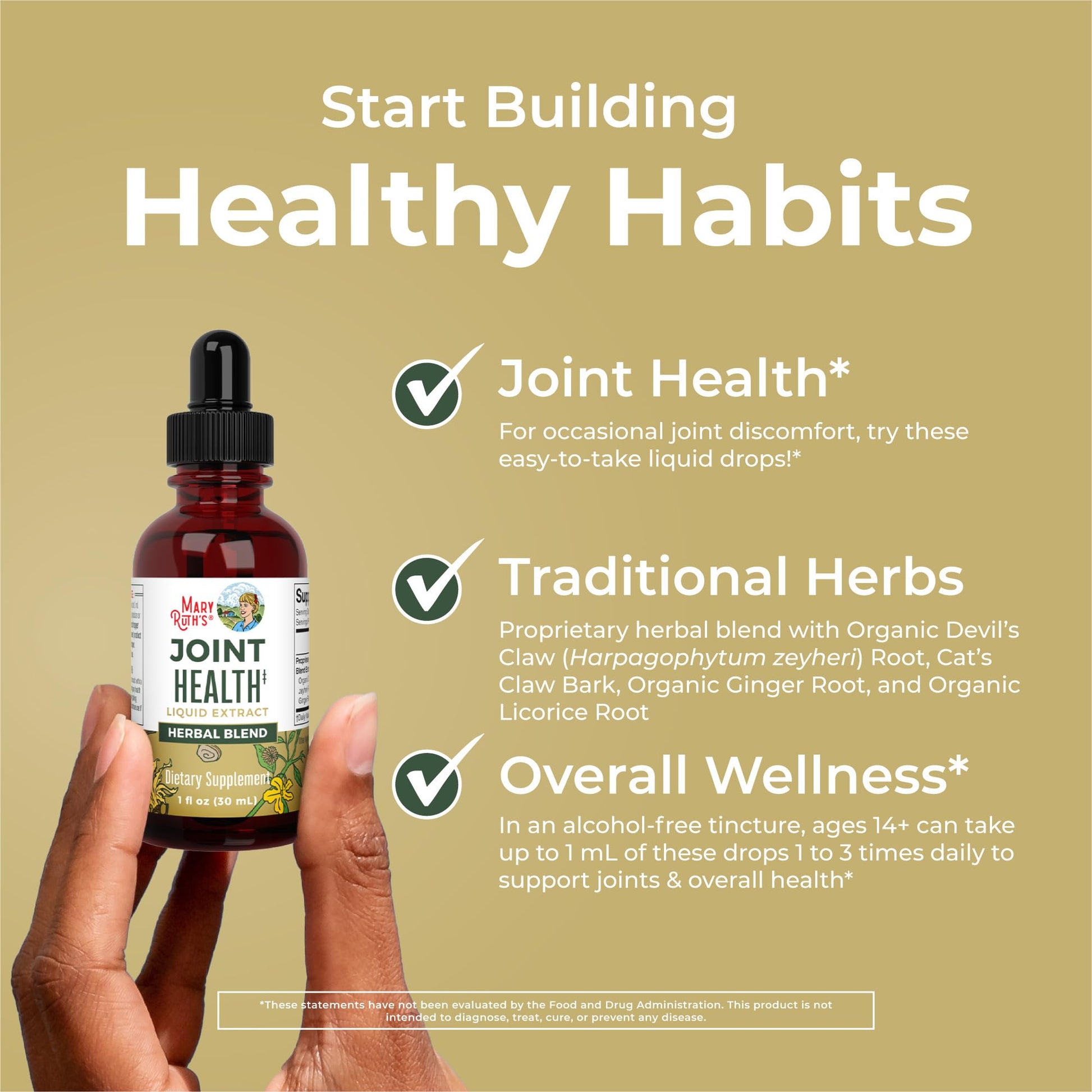 MaryRuth Organics Joint Health Liquid Drops & Vitamin K2+D3 Gummies (Peach Mango and Apricot) | Label Project Verified | Vitamins for Calcium, Joints, and Bone Support | Vegan, Non-GMO, Gluten Free MARYRUTH'S Au supplements